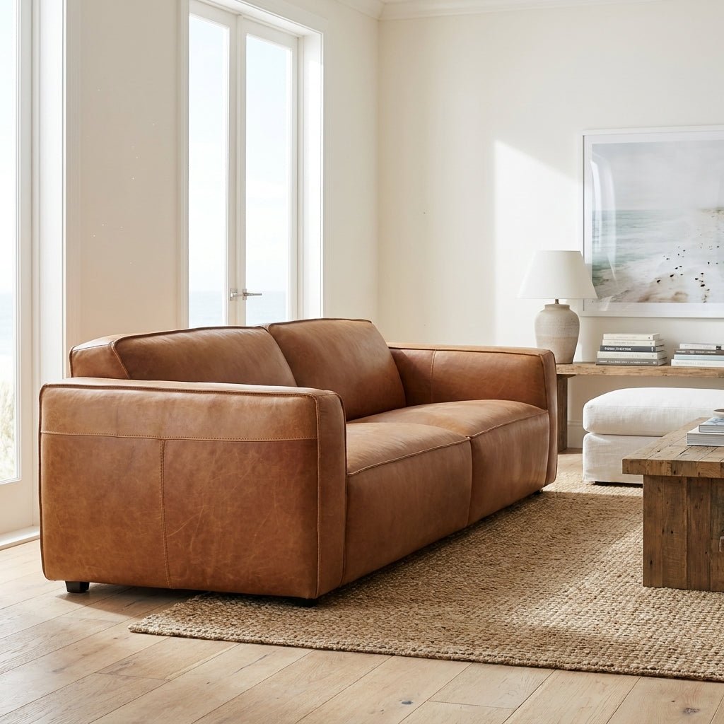 Carlisle Leather Sofa | Full-grain leather | Handcrafted