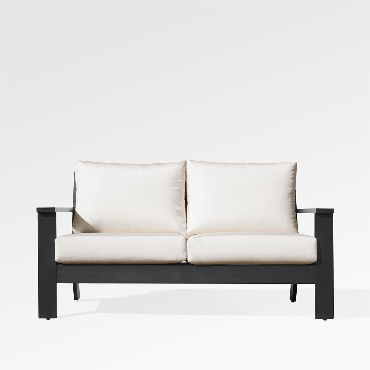 Causeuse Magnolia | Aluminium noir avec coussins Sunbrella® | 165 cm - Les Trouvailles de JustineloveseatsEncloverOuiIvoire chiné