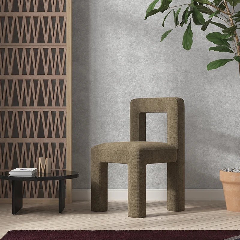 Chaise Hiroshi | Style japonais | Tissu lin premium - Les Trouvailles de JustineChairNisu HomeBrun