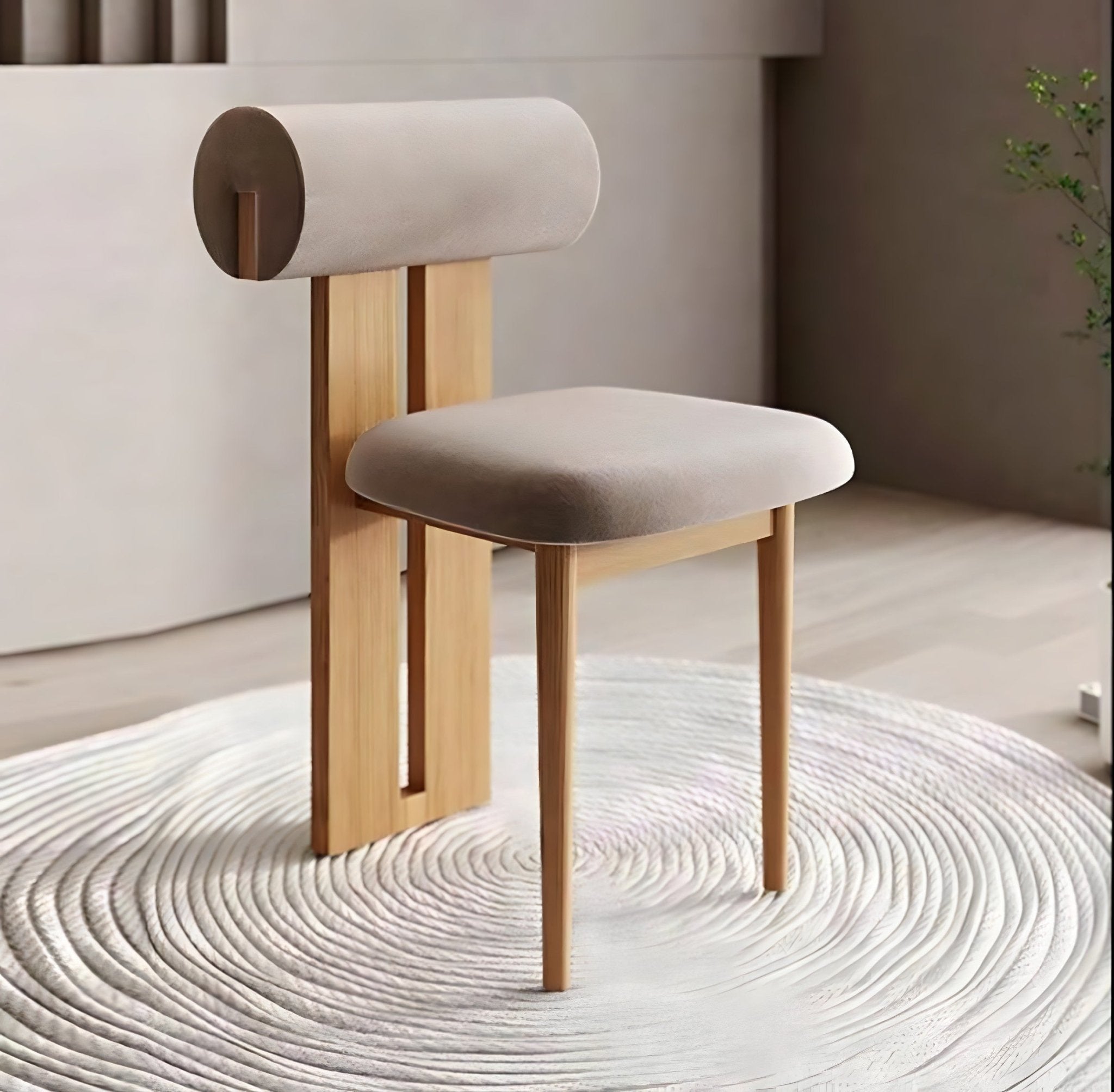 Chaise Izumi | Velours luxueux | Pieds boisés - Les Trouvailles de JustineChairNisu HomeBeigeBois naturelUnité