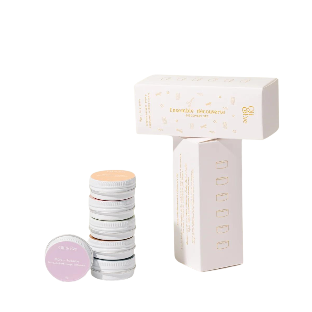 Coffret découverte de six mini bougies Oli & Eve