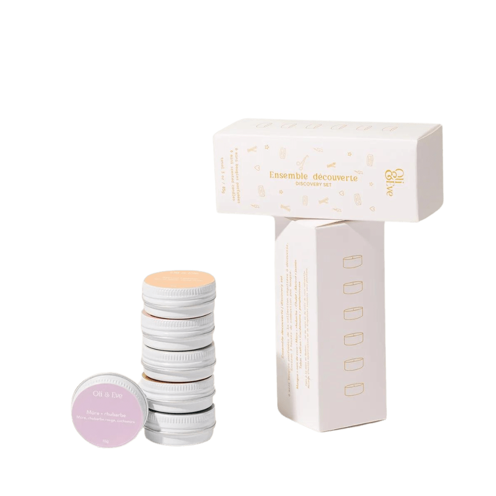 Coffret découverte de six mini bougies Oli & Eve