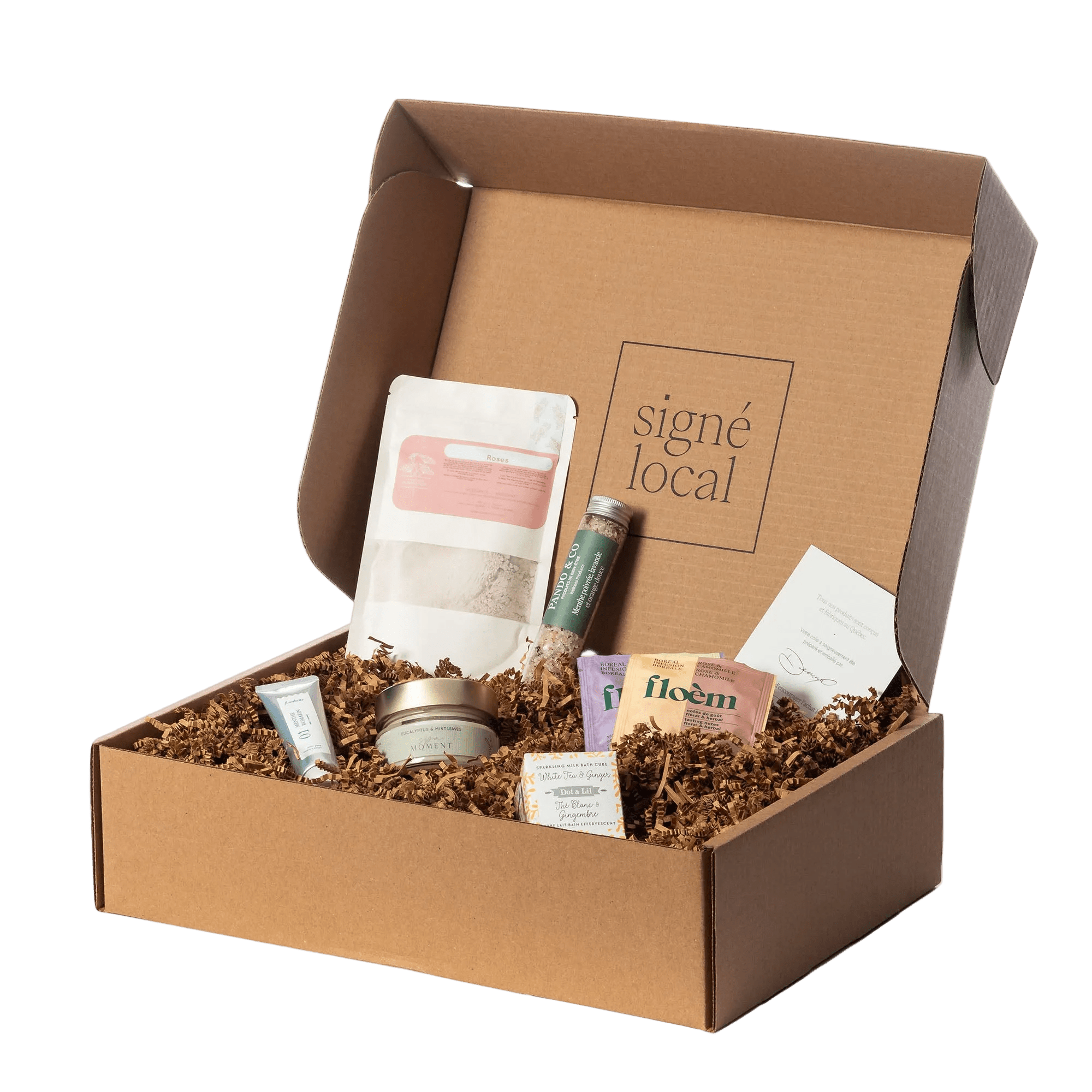 Coffret spa maison Signé Local avec produits de détente