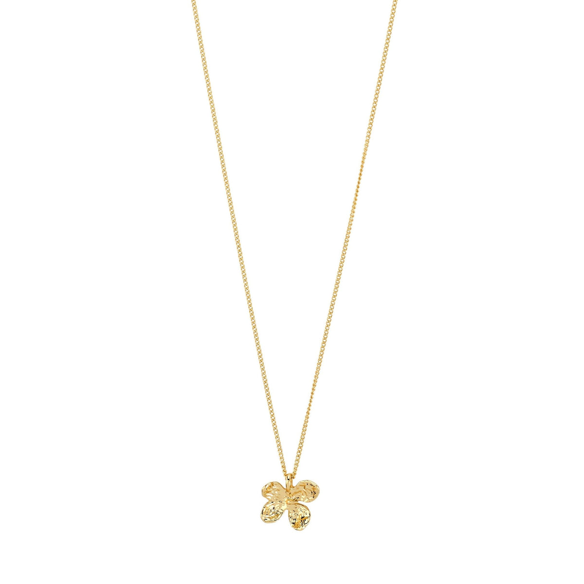 Collier AJANI Pilgrim fait à la main avec pendentif fleur, plaqué or ou argent et 99 % de matériaux recyclés.