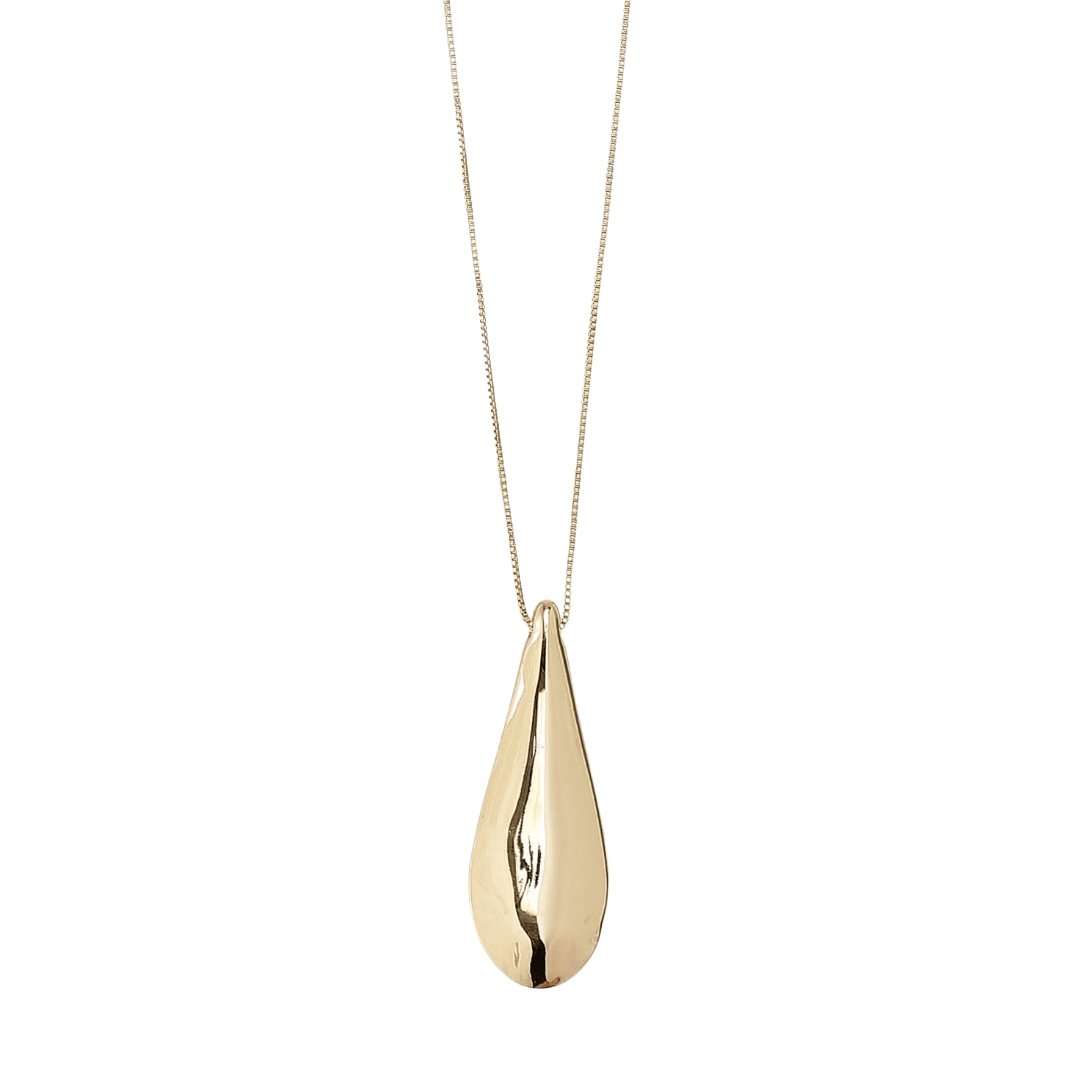 Collier ALMA Pilgrim fait à la main avec pendentif goutte, plaqué or ou argent et 99 % de matériaux recyclés.