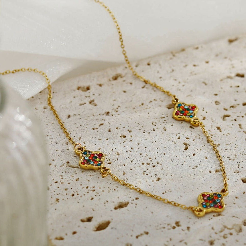 Collier ELLIS | Collier avec charms en zirconia coloré - Les Trouvailles de JustineNECKLACEHACKNEY NINE Jewellery