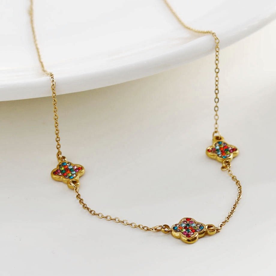 Collier ELLIS | Collier avec charms en zirconia coloré - Les Trouvailles de JustineNECKLACEHACKNEY NINE Jewellery