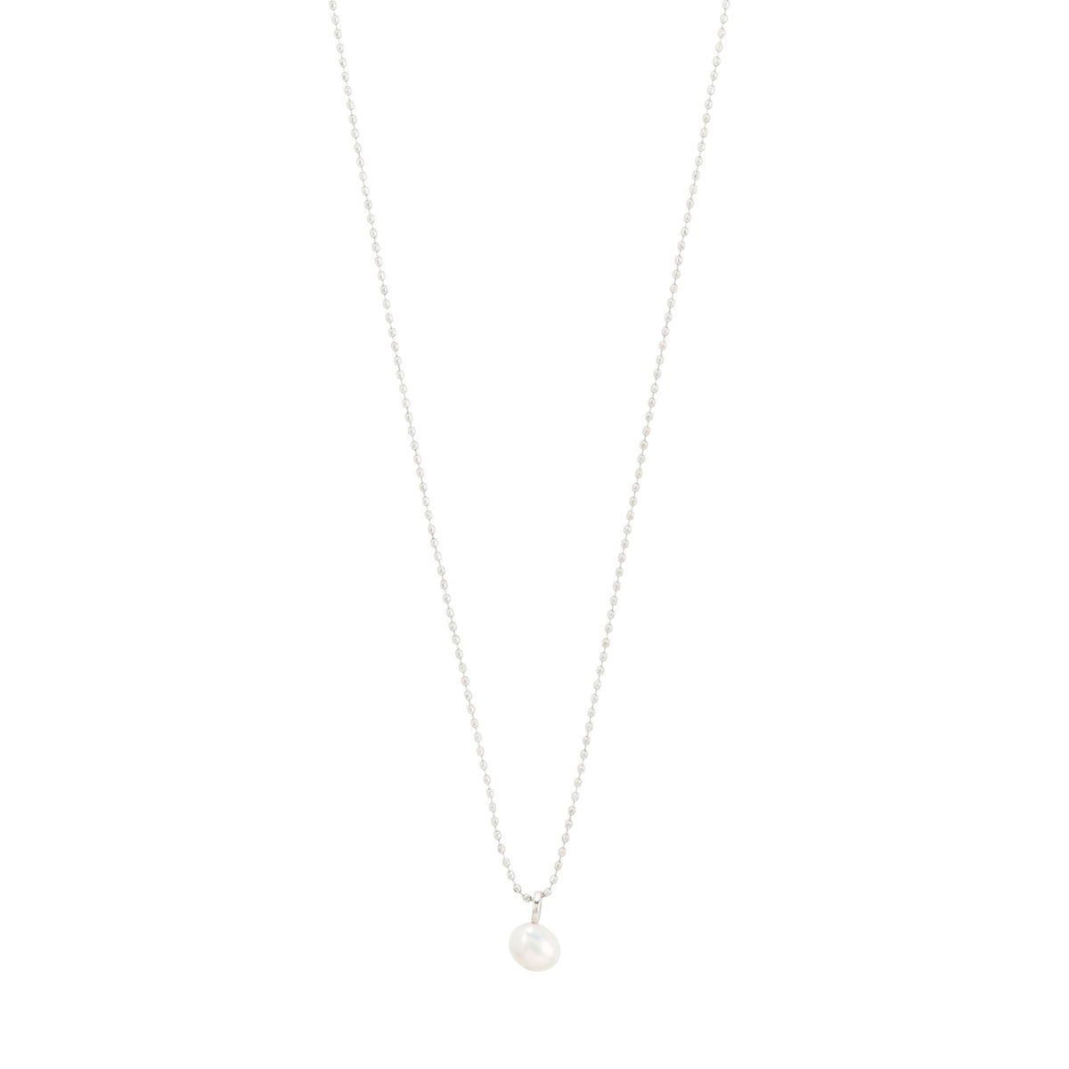Collier argenté à chaîne fine avec perle d’eau douce nacrée