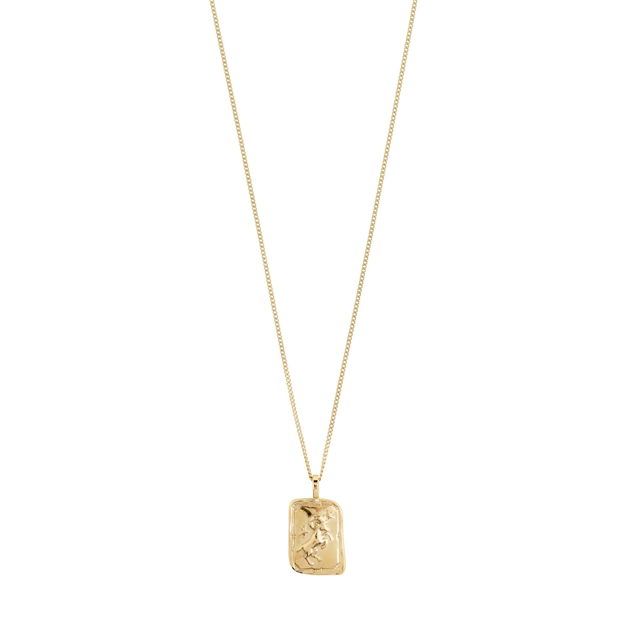 Collier signe du zodiaque Bélier Pilgrim fait à la main avec pendentif réversible, cristaux Preciosa et finition plaquée or ou argent.