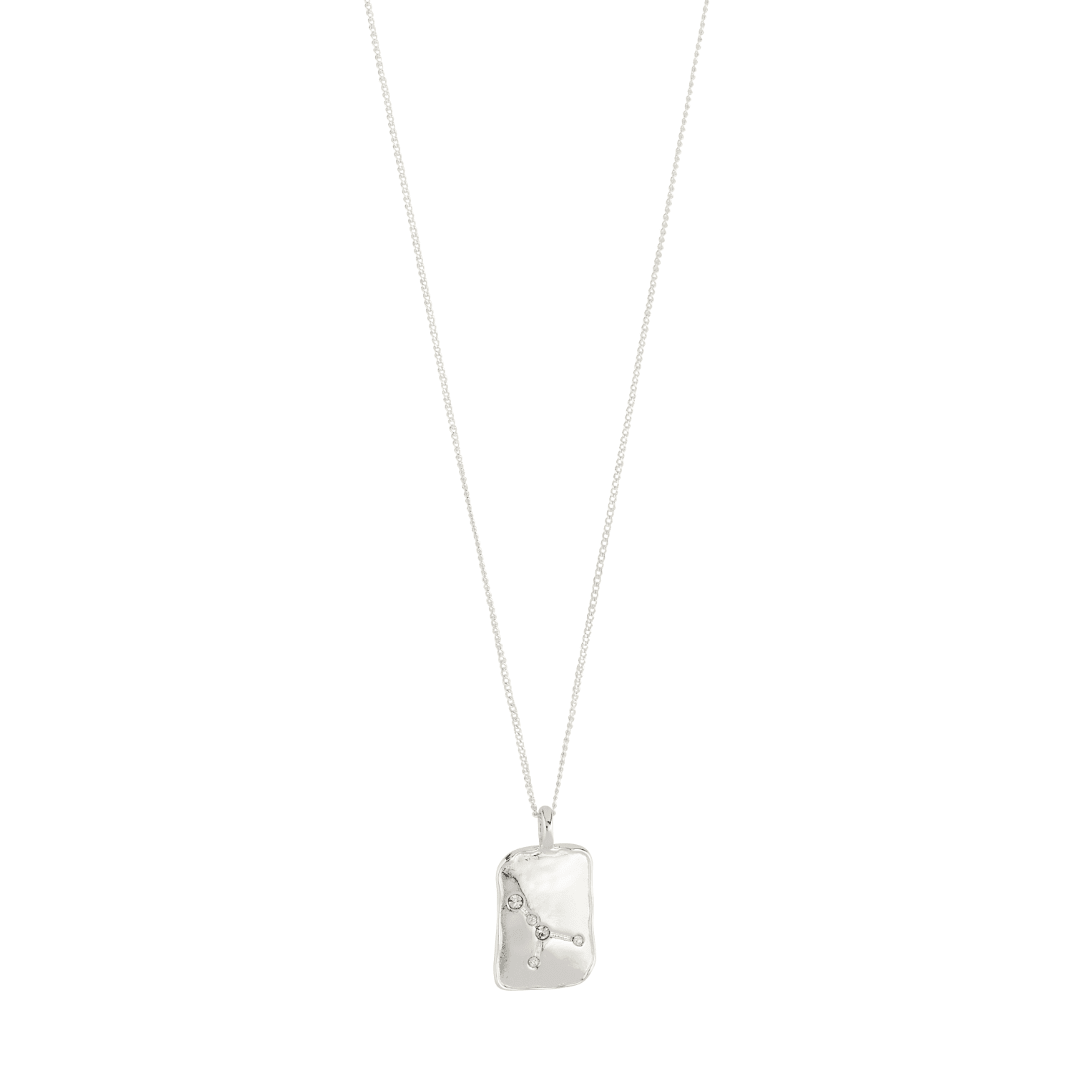 Collier plaqué argent, pendentif carré du signe Cancer