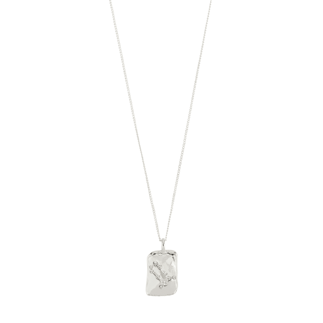 Collier Gémeaux à pendentif rectangulaire, plaqué argent, chaîne fine