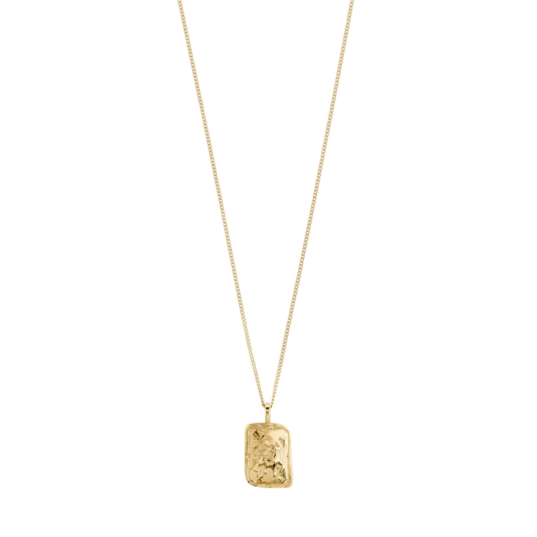 Collier signe du zodiaque Taureau Pilgrim fait à la main avec pendentif réversible, cristaux Preciosa et finition plaquée or ou argent.