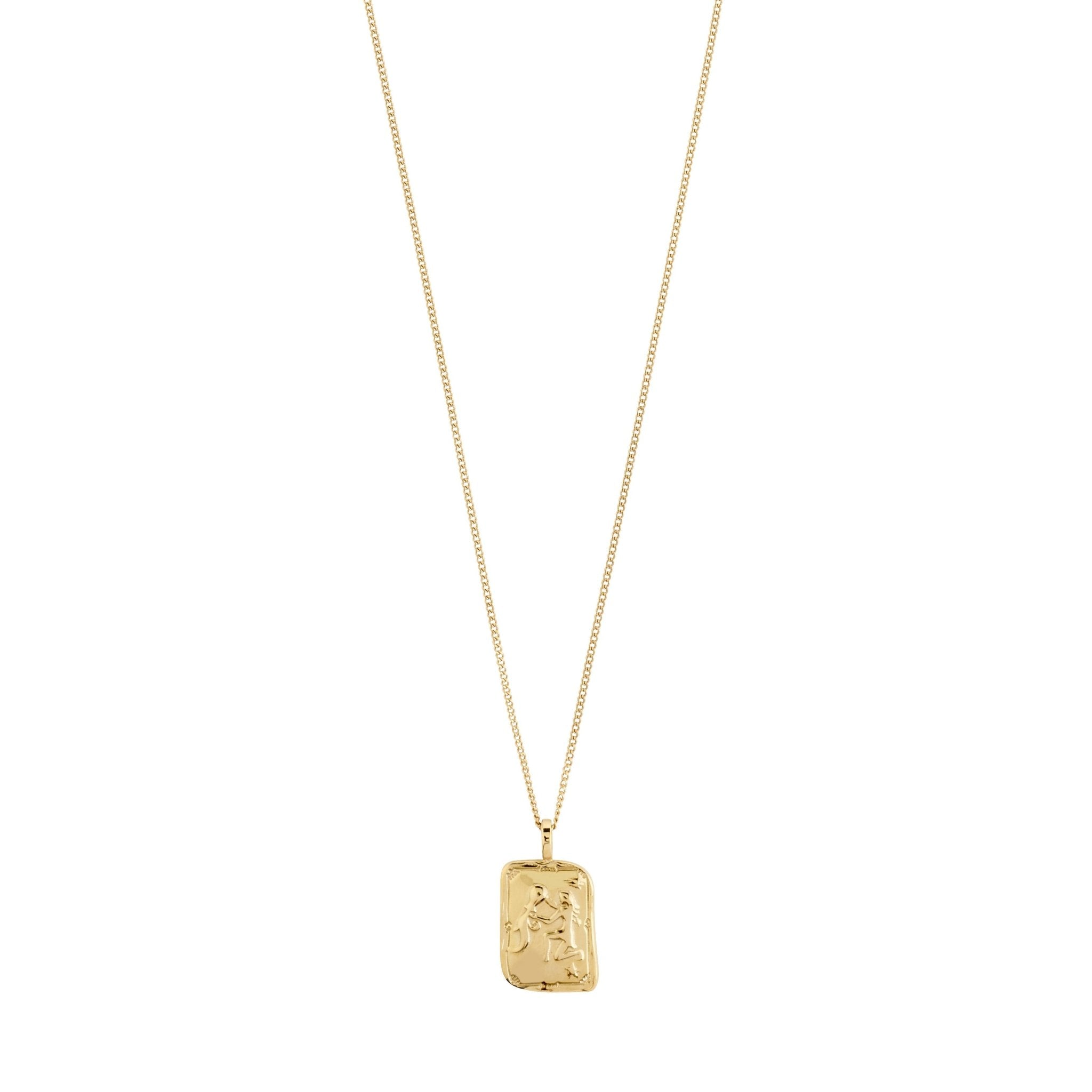 Collier signe du zodiaque Verseau Pilgrim fait à la main avec pendentif réversible, cristaux Preciosa et finition plaquée or ou argent.