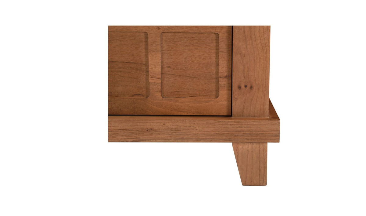 Ensemble de chambre Colton | Lit en cuir et manguier | Style mid-century