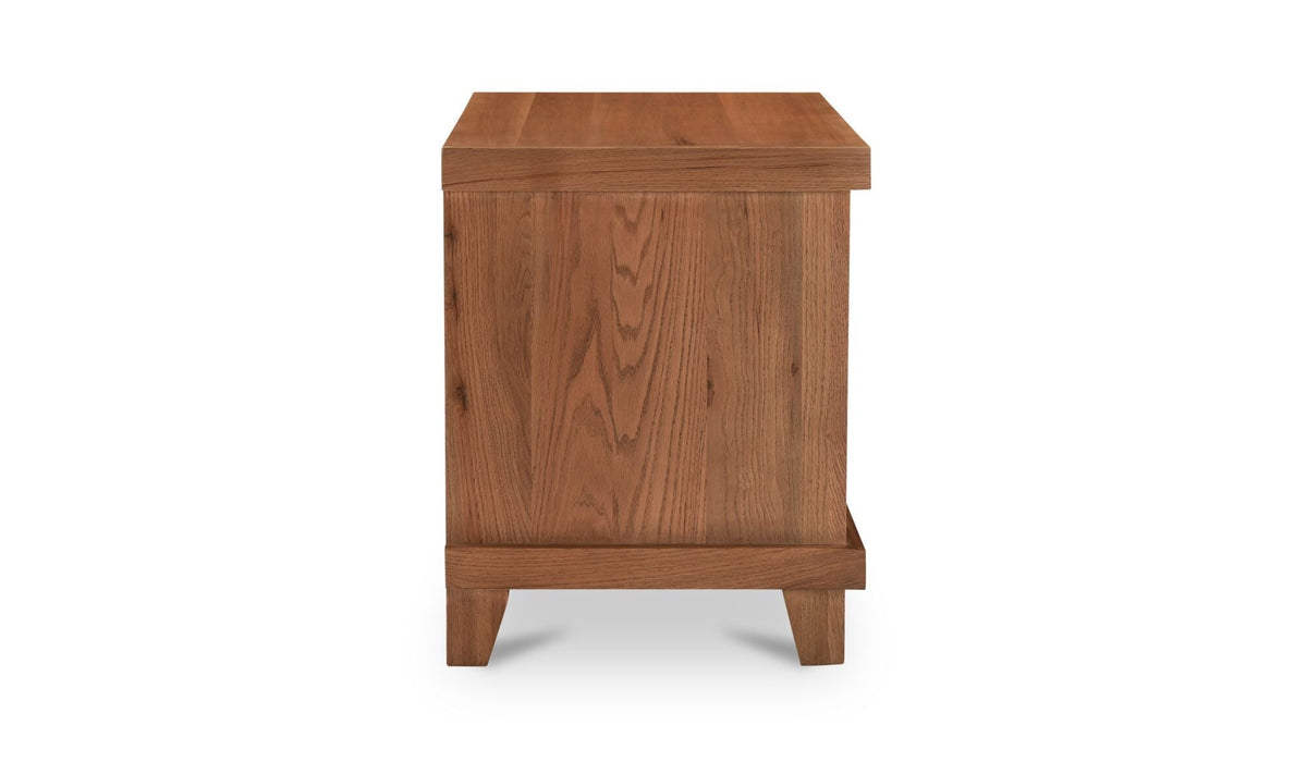 Ensemble de chambre Colton | Lit en cuir et manguier | Style mid-century