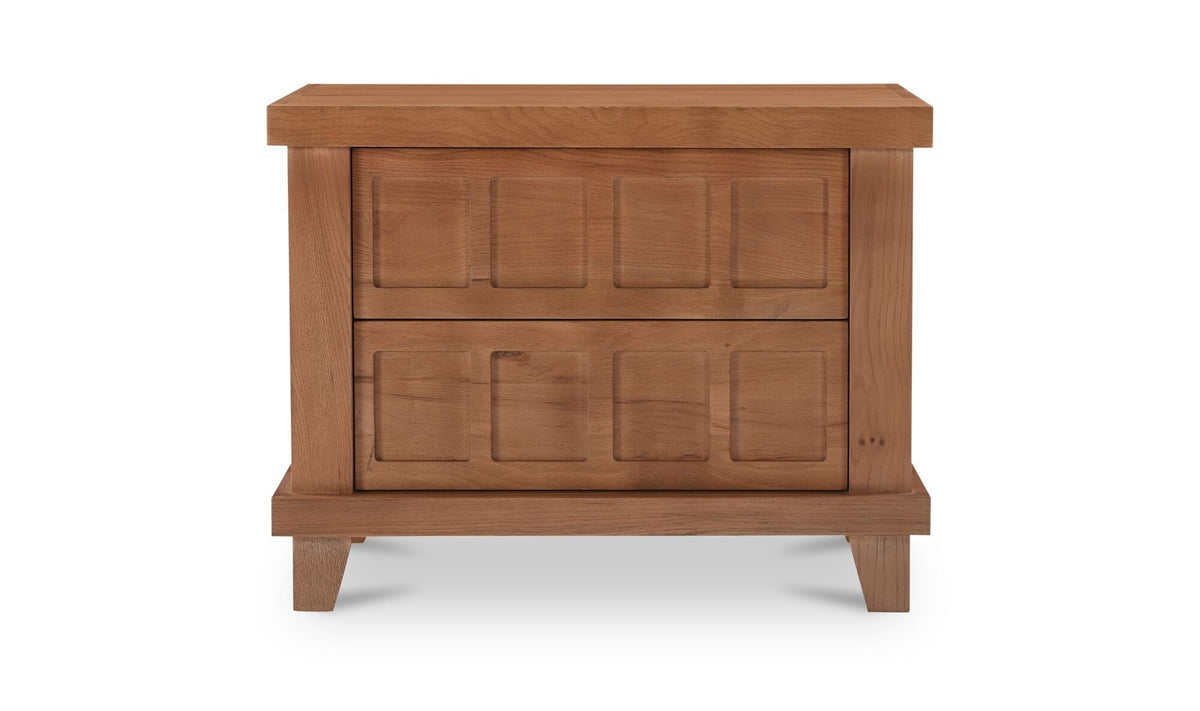 Ensemble de chambre Colton | Lit en cuir et manguier | Style mid-century