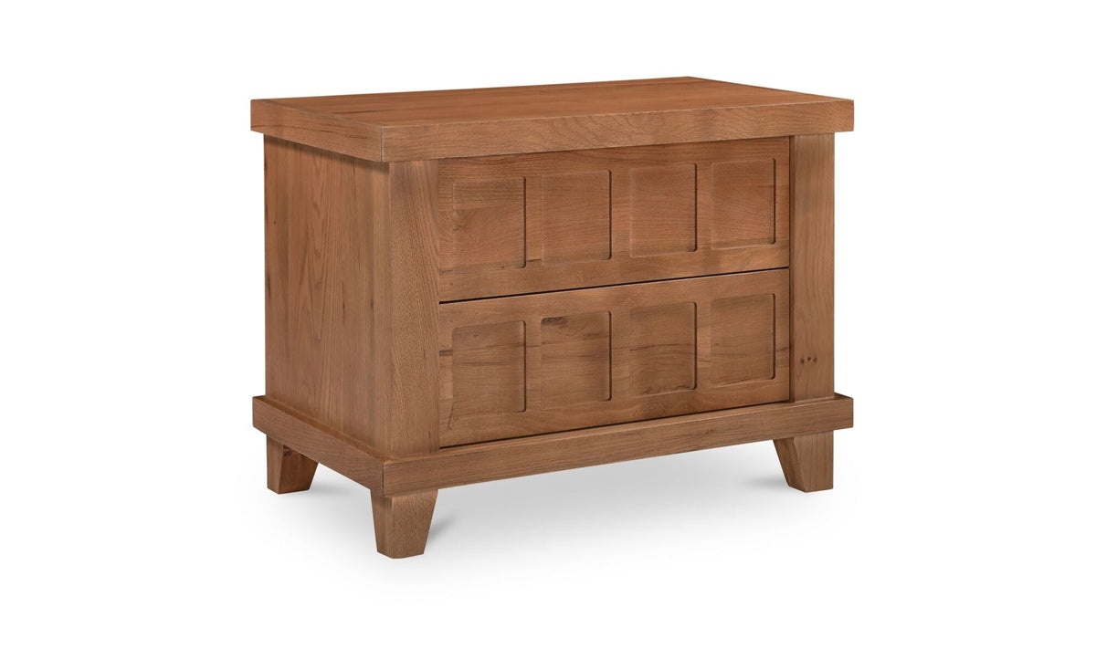 Ensemble de chambre Colton | Lit en cuir et manguier | Style mid-century