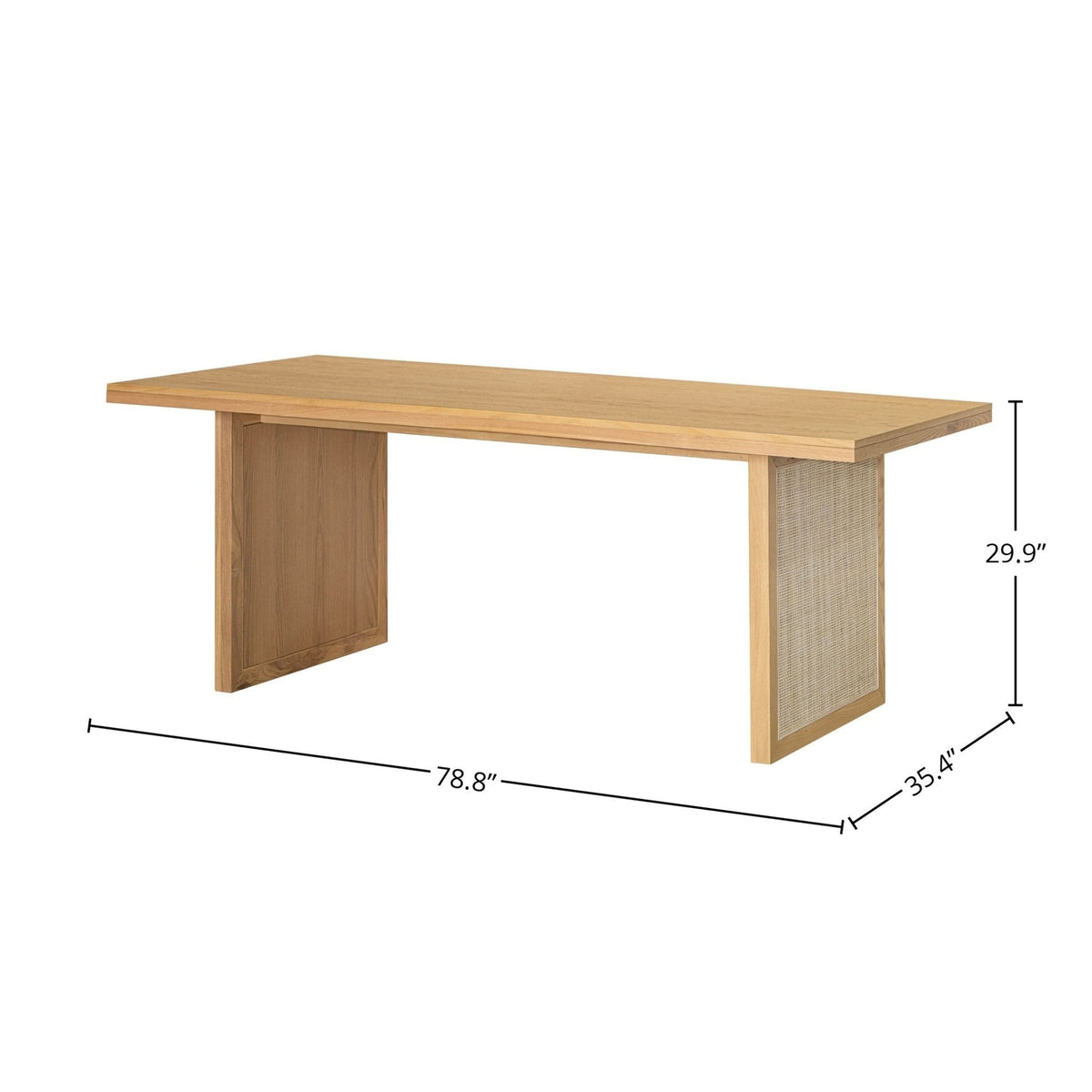 Corwin Dining Table | Oak and Wicker | Handcrafted
