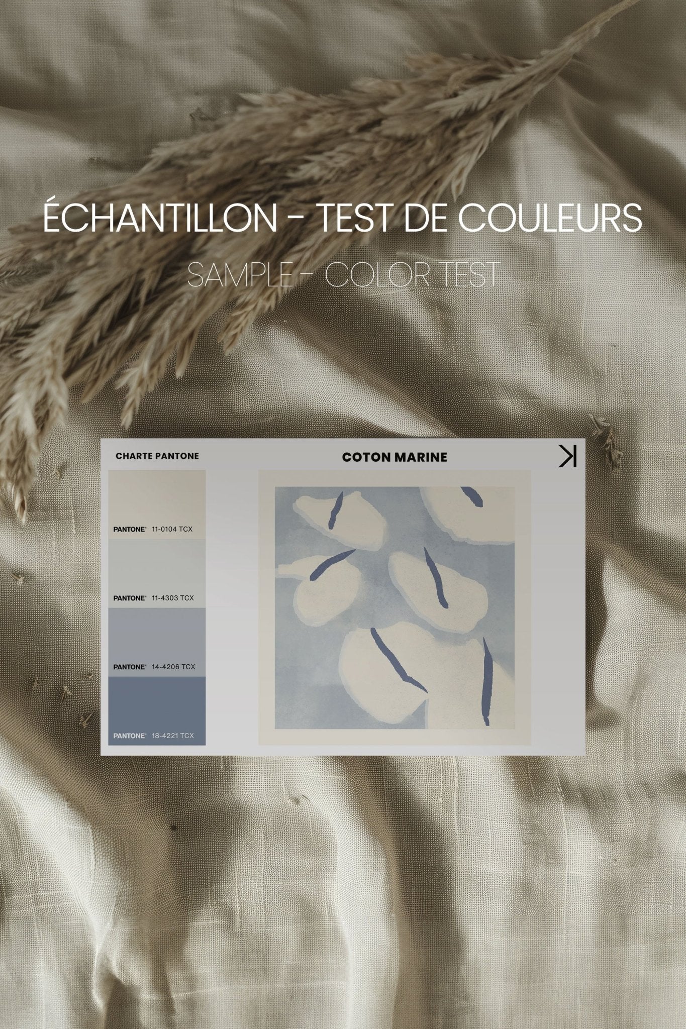 COTON MARINE, Oeuvre sur toile étirée - Les Trouvailles de JustinecanvasOleka CanvasÉchantillon - Test de couleursSans Cadre - Monté Galerie