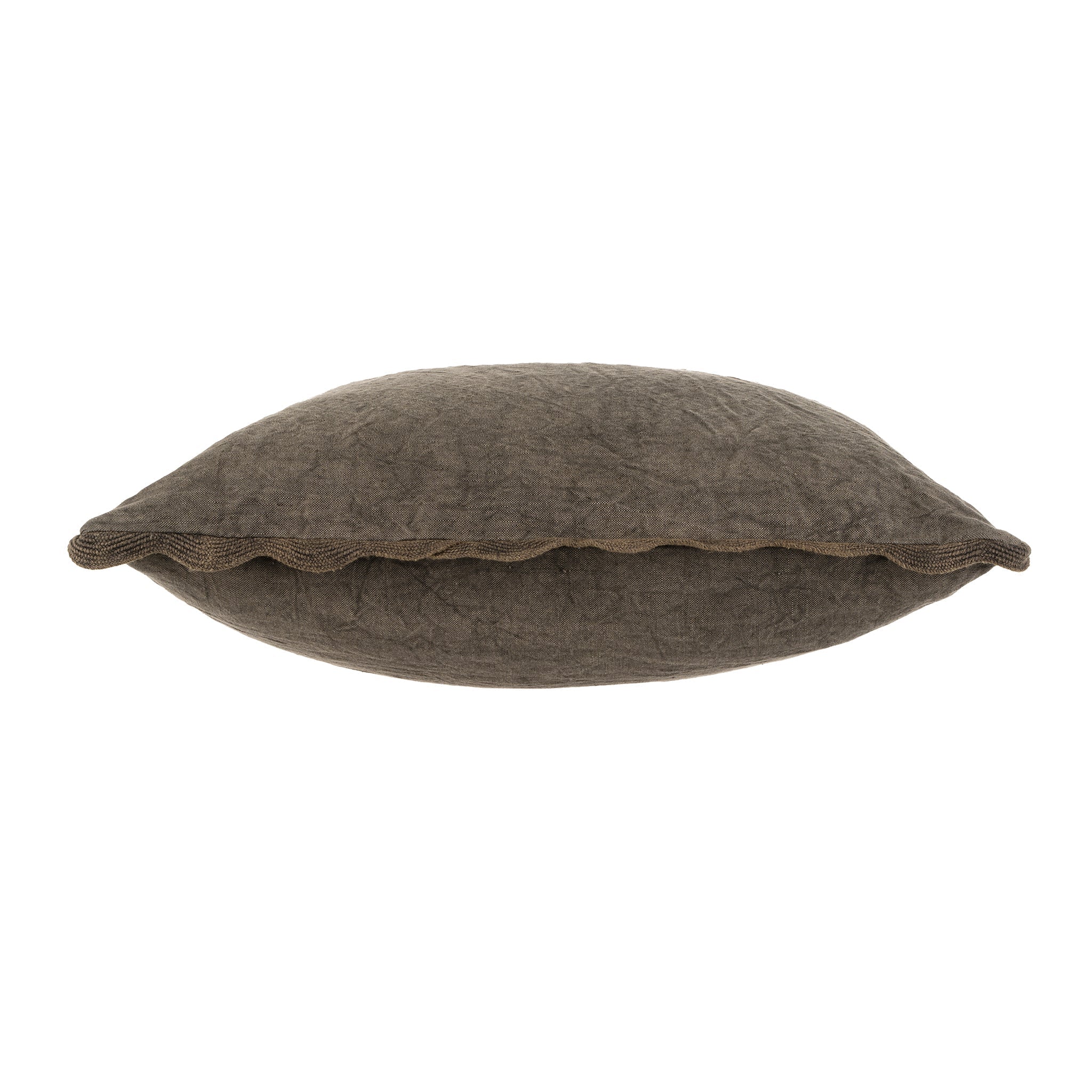 Coussin à Bords Festonnés 50 x 50 cm | Charcoal - Les Trouvailles de JustineIndaba HomeCOVER WITH FEATHER DOWN FILLER