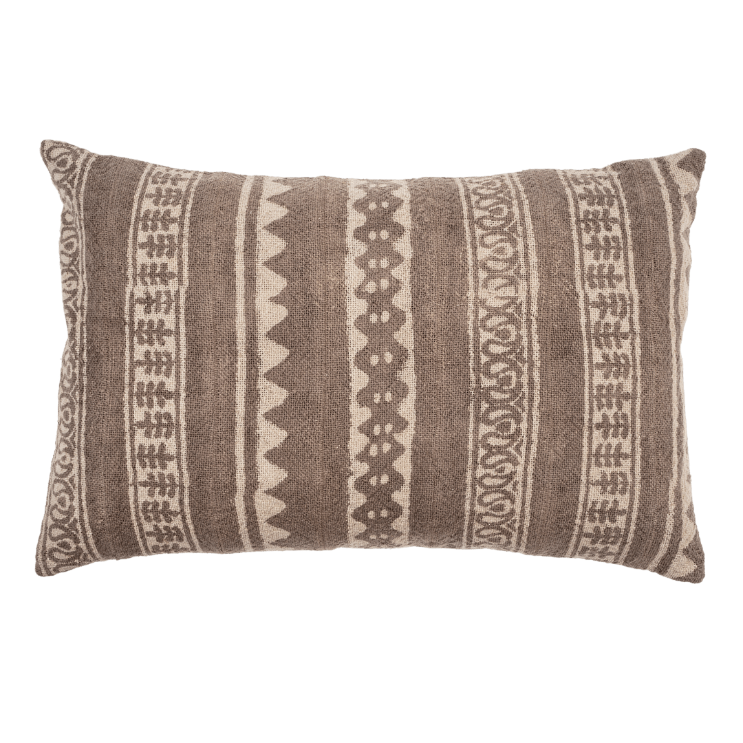 Coussin Carob à Imprimé Dabu | 40 x 60 cm | Taupe - Les Trouvailles de JustineIndaba HomeCOVER ONLY