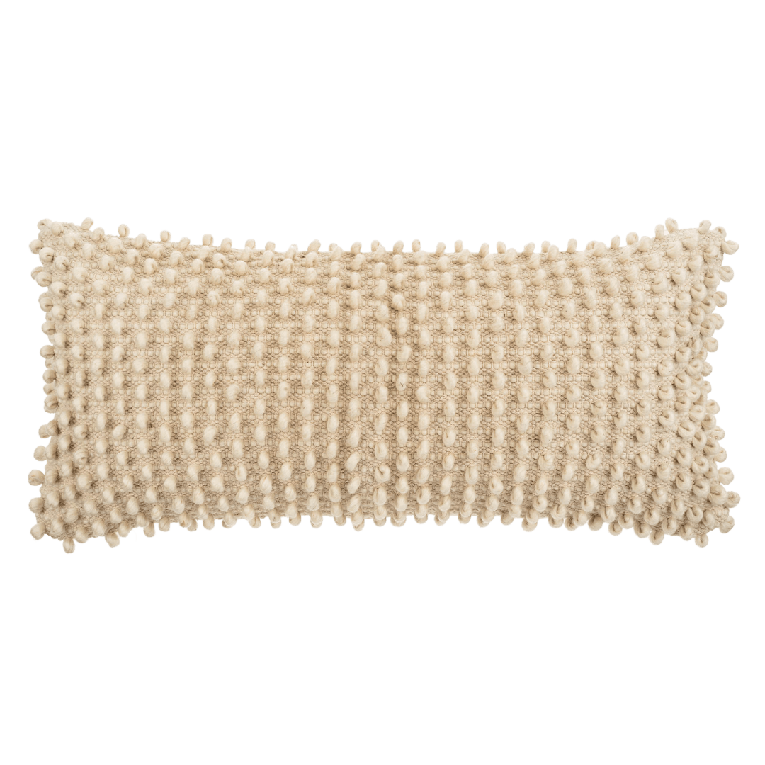 Coussin en laine tissée à la main | 35 x 79 cm | Crème - Les Trouvailles de JustineIndaba HomeCOVER WITH FEATHER DOWN FILLER