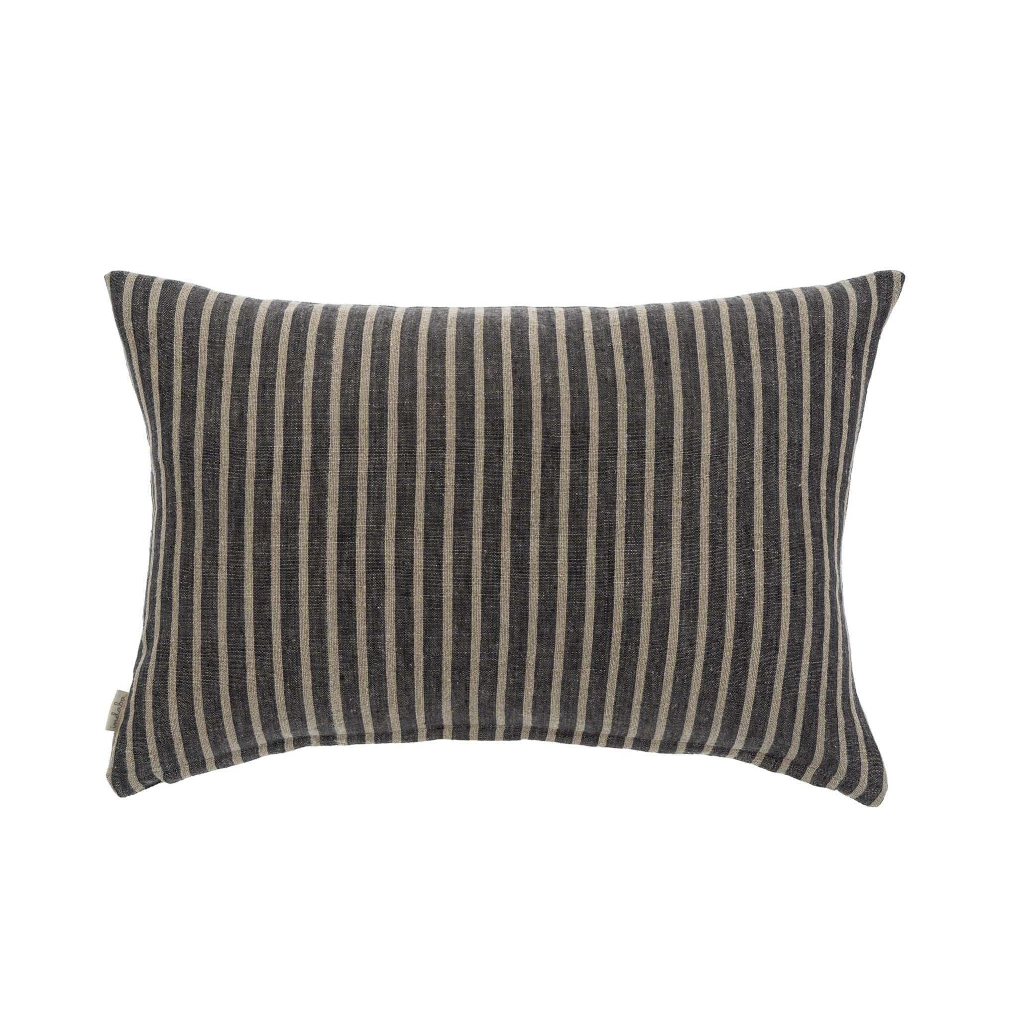 Coussin Pinstripe en Lin | 41x61 cm | Fait à la main | Gris - Les Trouvailles de JustineIndaba HomeCOVER WITH FEATHER DOWN FILLER