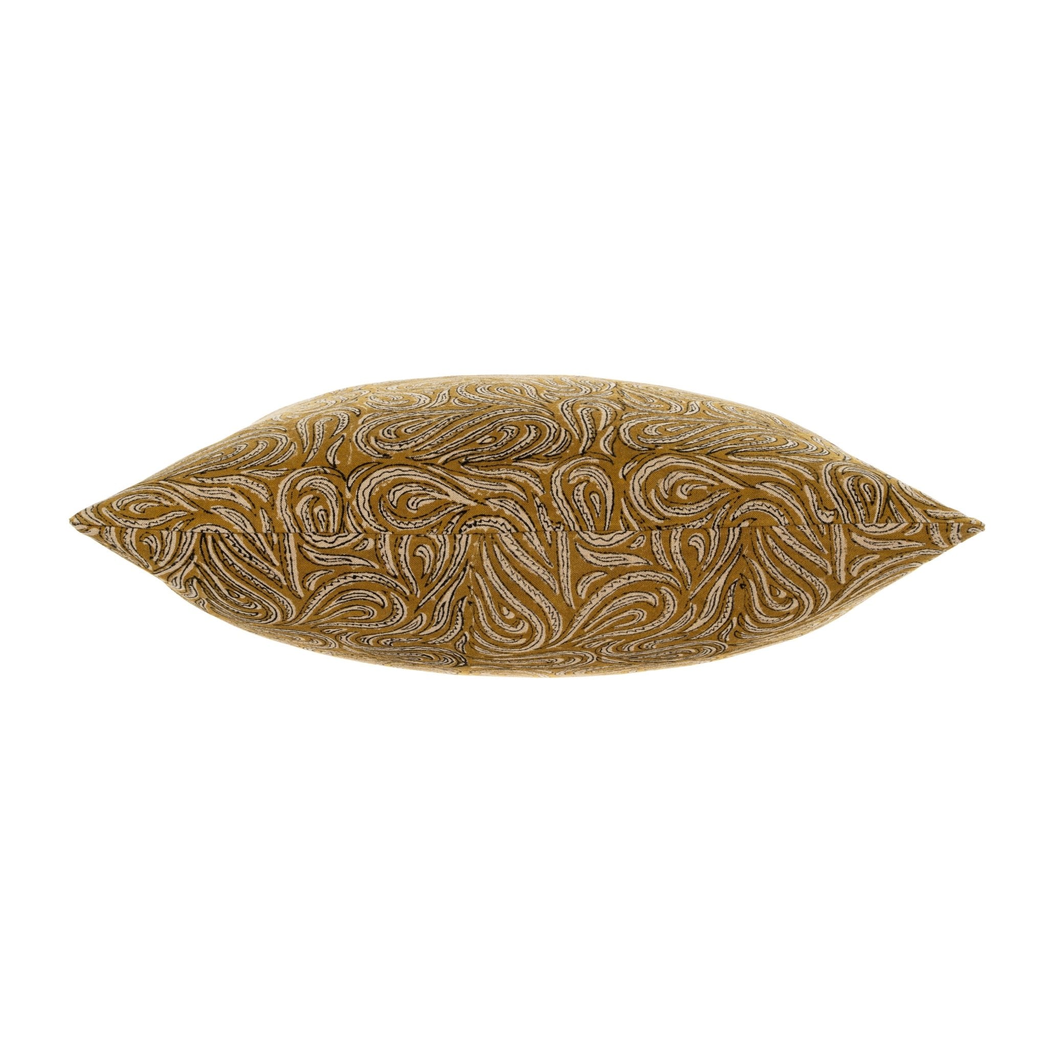 Coussin Sahana | 50 × 50 cm | Motif Imprimé à la Main | Ocre - Les Trouvailles de JustineIndaba HomeCOVER WITH FEATHER DOWN FILLER