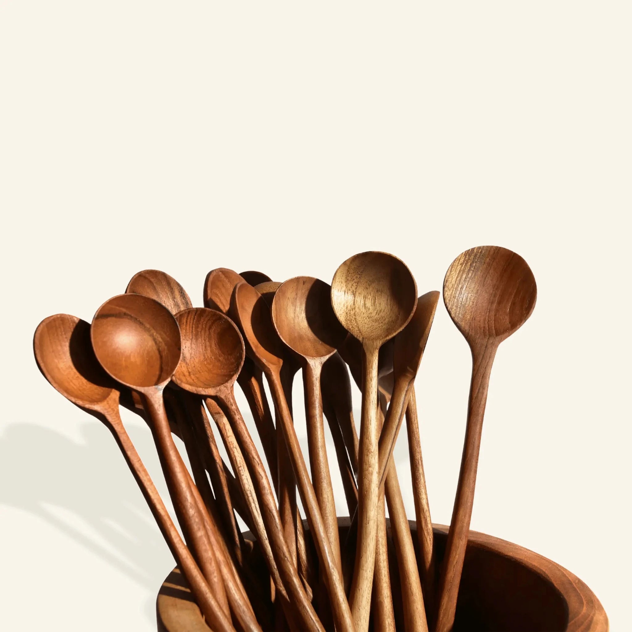 Cuillères à cocktail en bois de teck | Lot de 4 | Élégantes et pratiques - Les Trouvailles de JustineCuillèresCRUSOË