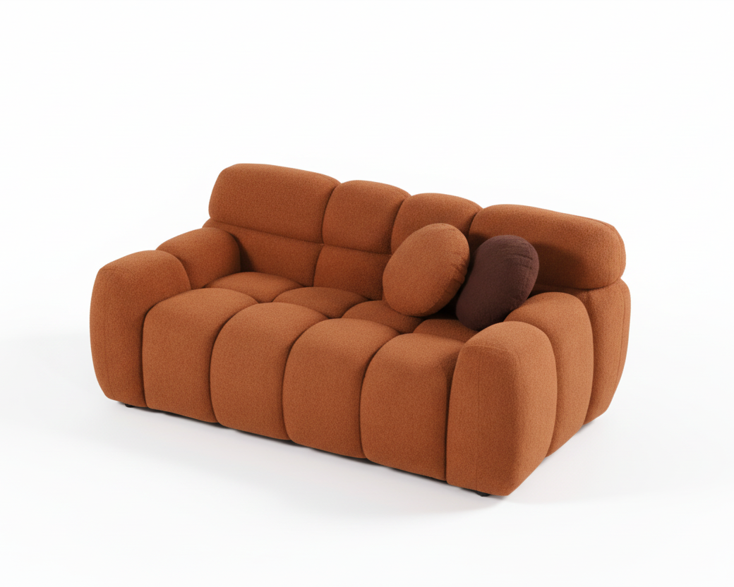 Canapé bouclé marshmallow | 3 places | 2 teintes disponibles