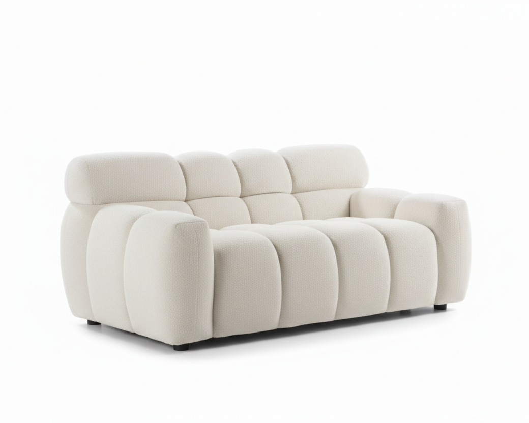 Canapé bouclé marshmallow | 3 places | 2 teintes disponibles