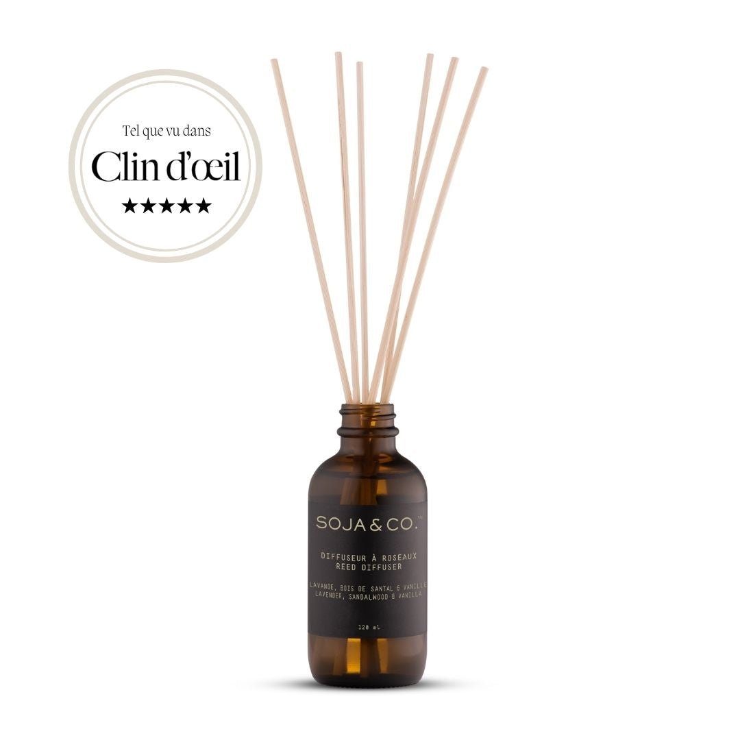 Diffuseur à roseaux Lavande, santal et vanille SOJA&CO