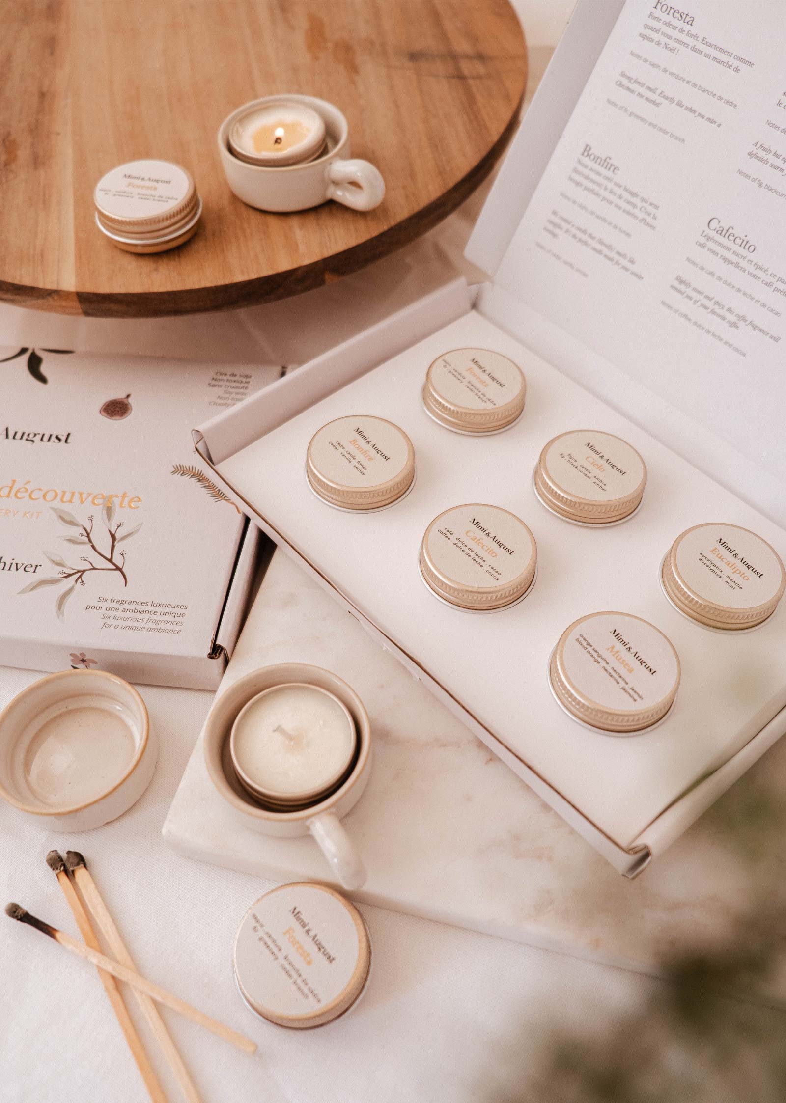 Le Kit Découverte Automne/Hiver – Mimi & August | Mini Bougies Fait Main | Cire de Soja