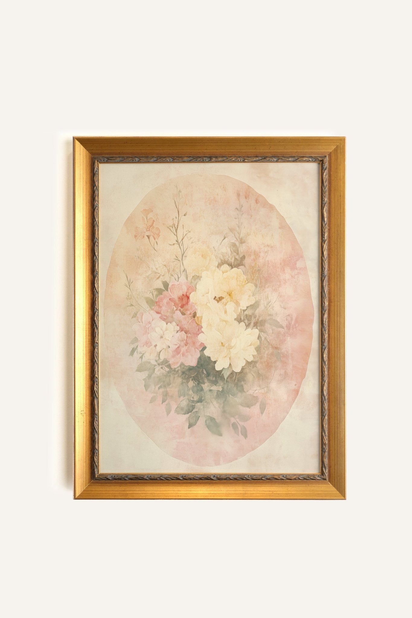 ÉCLAT FLORAL, CADRE VINTAGE OR - Les Trouvailles de JustineCadre VintageOleka Canvas9x12Or