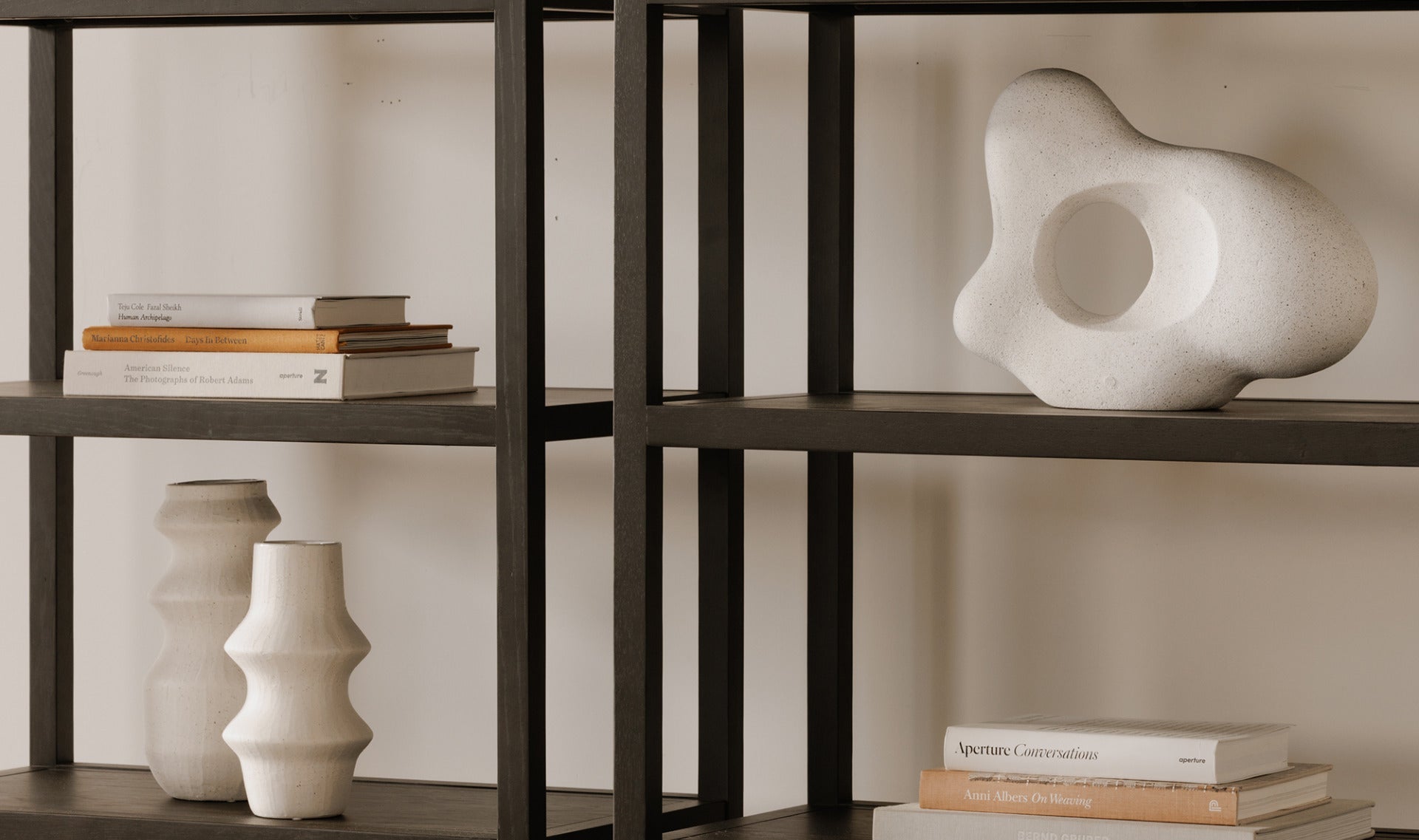 Bibliothèque Esenler en chêne blanc | Arche moderne | Étagères ouvertes | Fait à la main