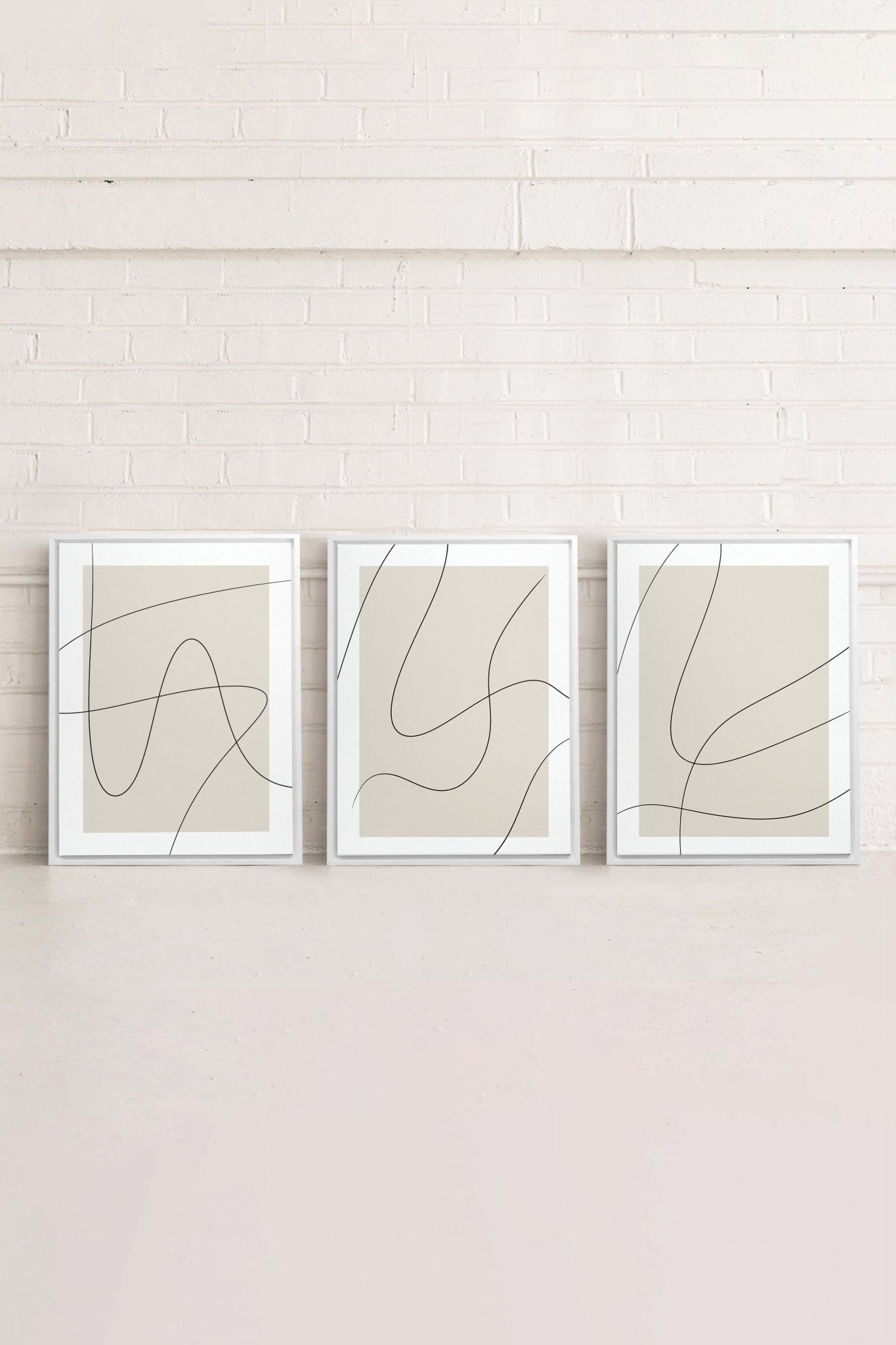 ELEGANT CURVES TRIO (3 Oeuvres sur toile étirée) - Les Trouvailles de JustineDuo & TrioOleka Canvas3 toiles 9x12Blanc