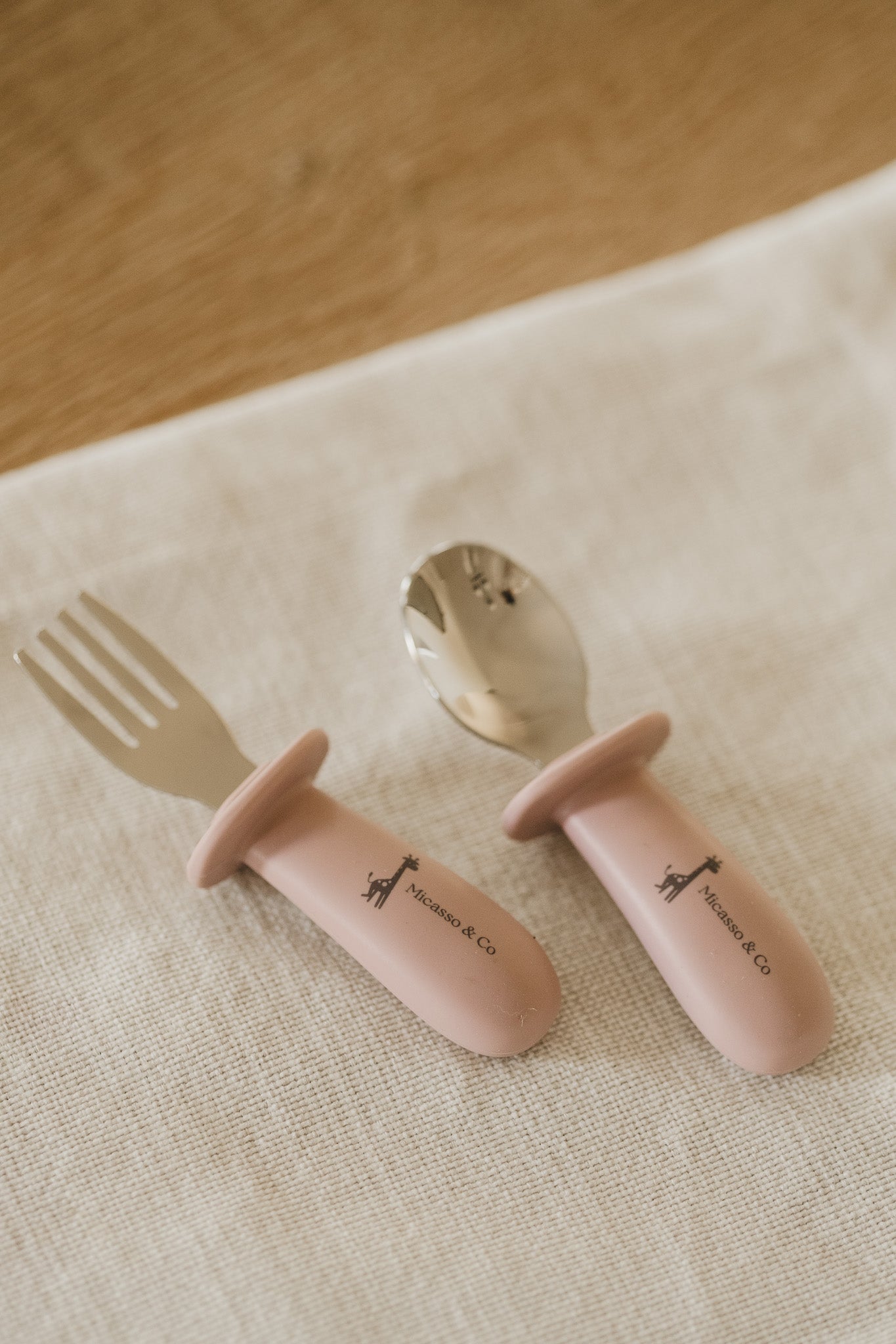 Ensemble de cuillère et fourchette en silicone et métal - Les Trouvailles de JustineMicassoandcomauve