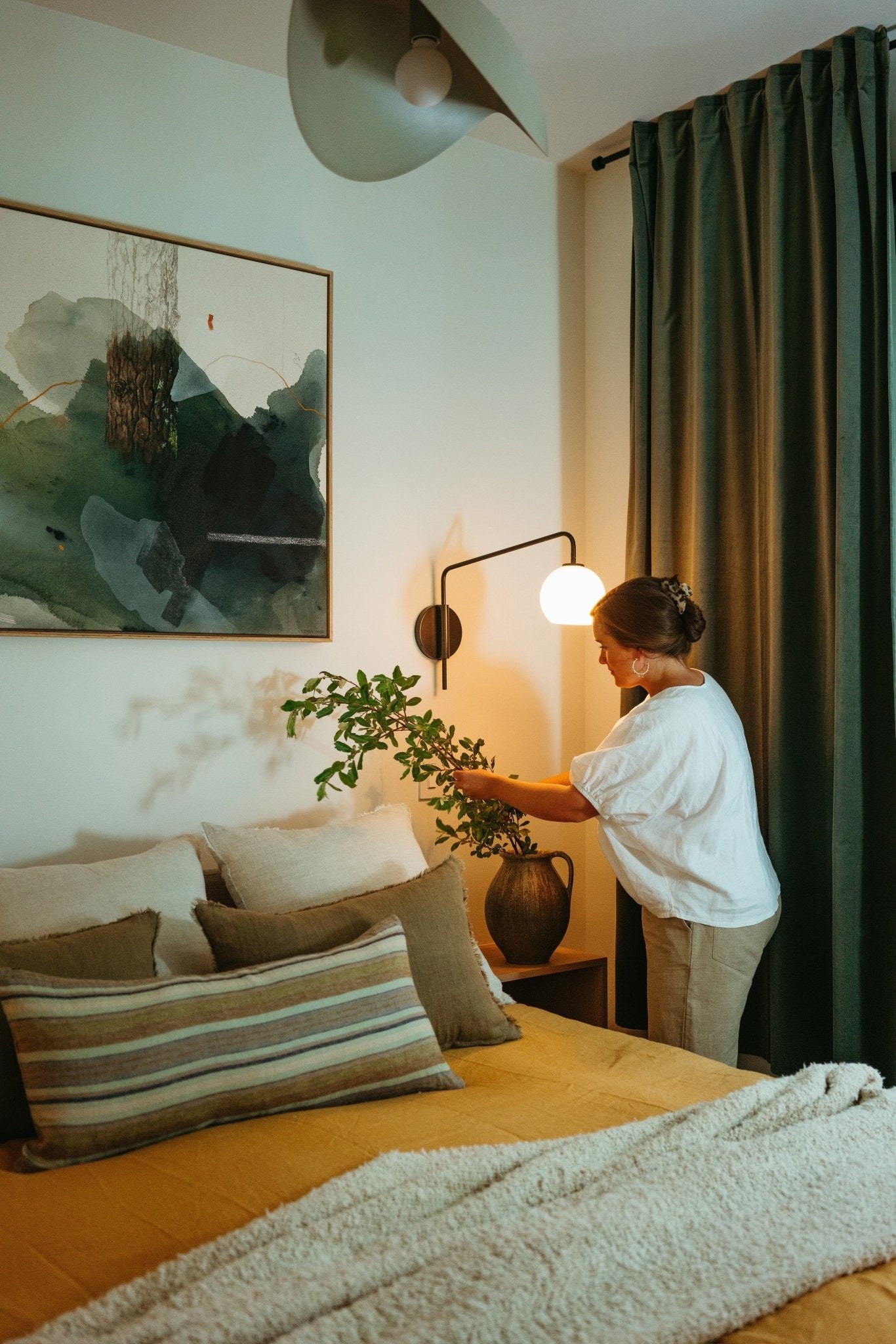 Ensemble de Literie Reverie en Lin | Format Queen | Curry - Les Trouvailles de JustineIndaba Home