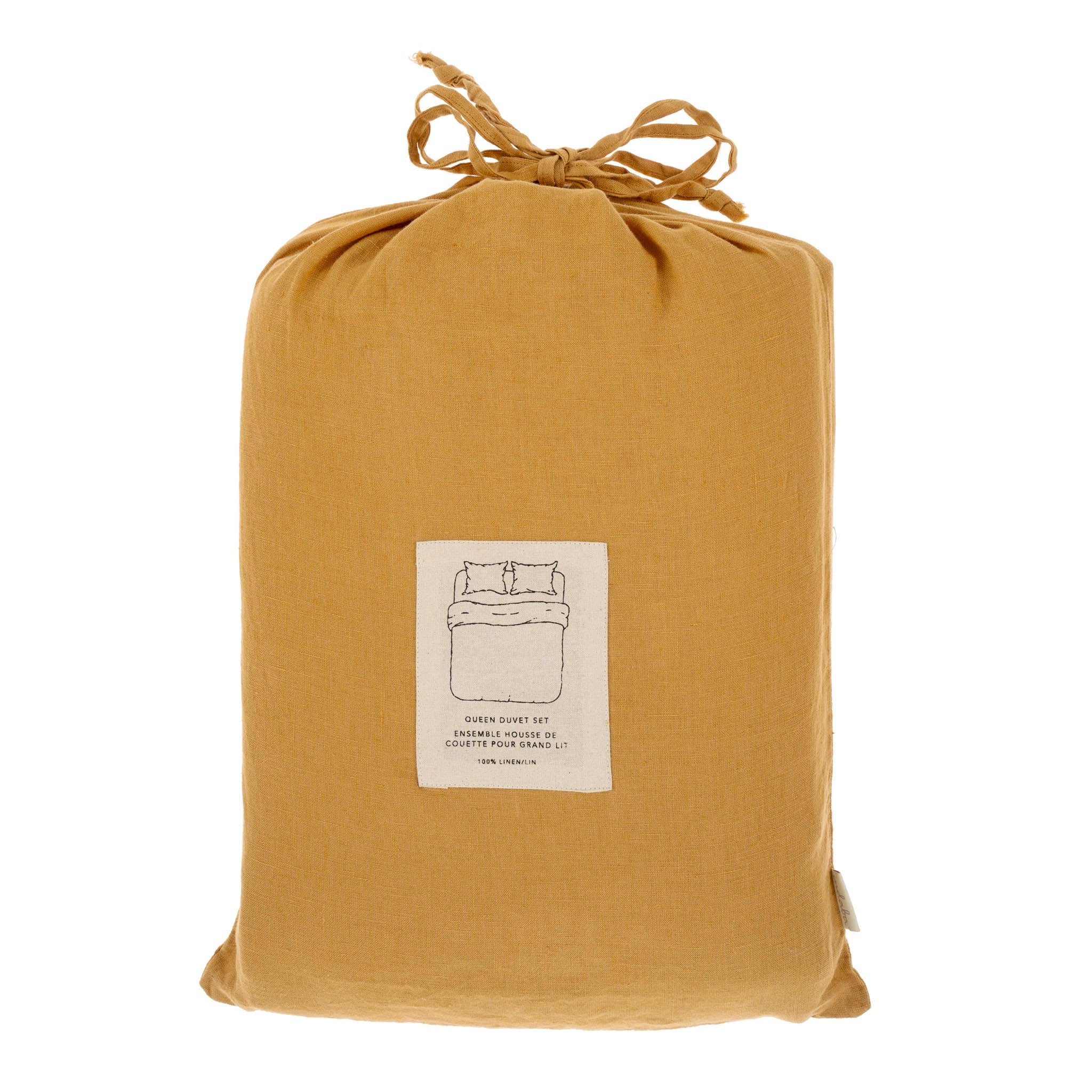 Ensemble de Literie Reverie en Lin | Format Queen | Curry - Les Trouvailles de JustineIndaba Home