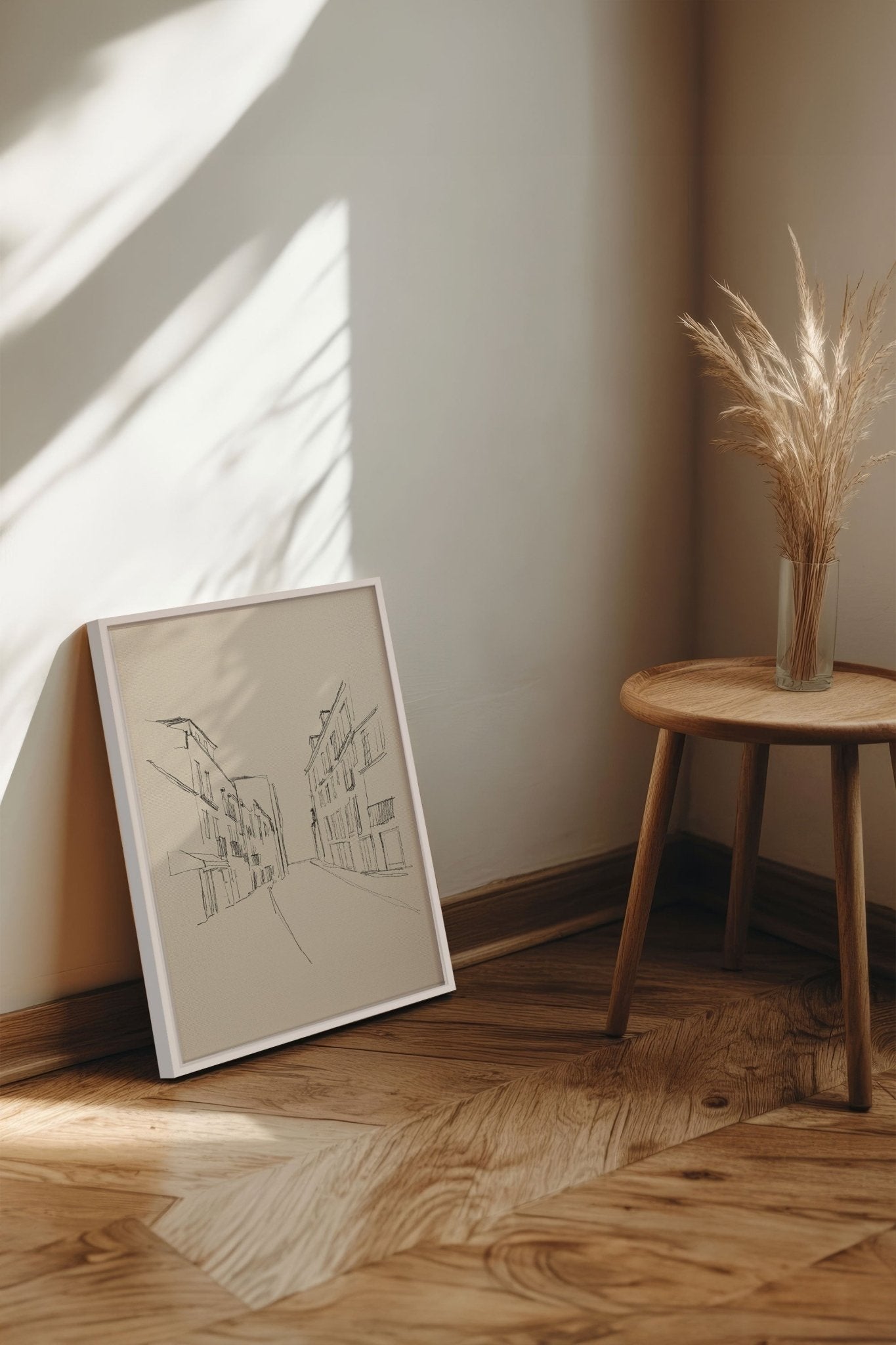 ESQUISSE URBAINE, Oeuvre sur toile étirée - Les Trouvailles de JustinecanvasOleka Canvas12x16Blanc