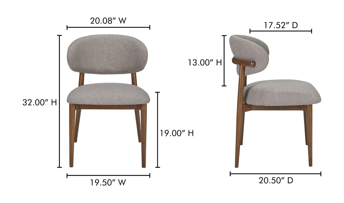 Chaise de salle à manger Etta | Style mid-century | 4 options de revêtement