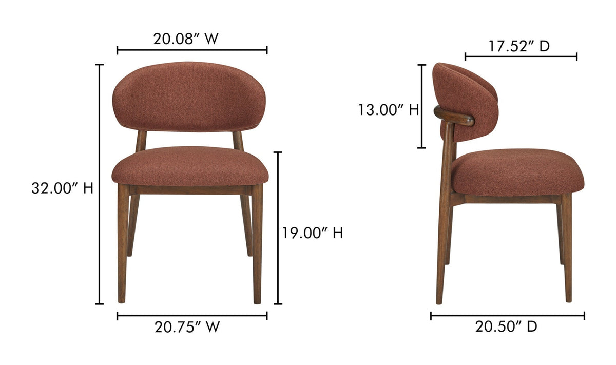 Chaise de salle à manger Etta | Style mid-century | 4 options de revêtement
