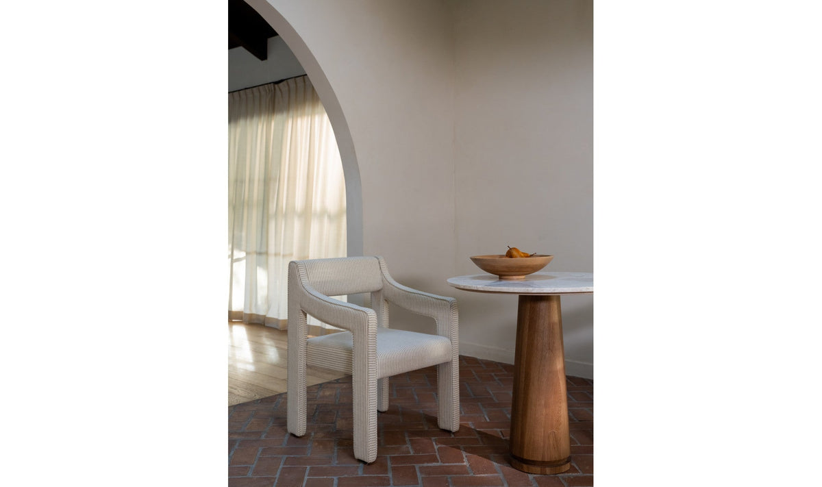 Chaise de salle à manger Evelyn | Accoudoirs rembourrés | 2 options de revêtement