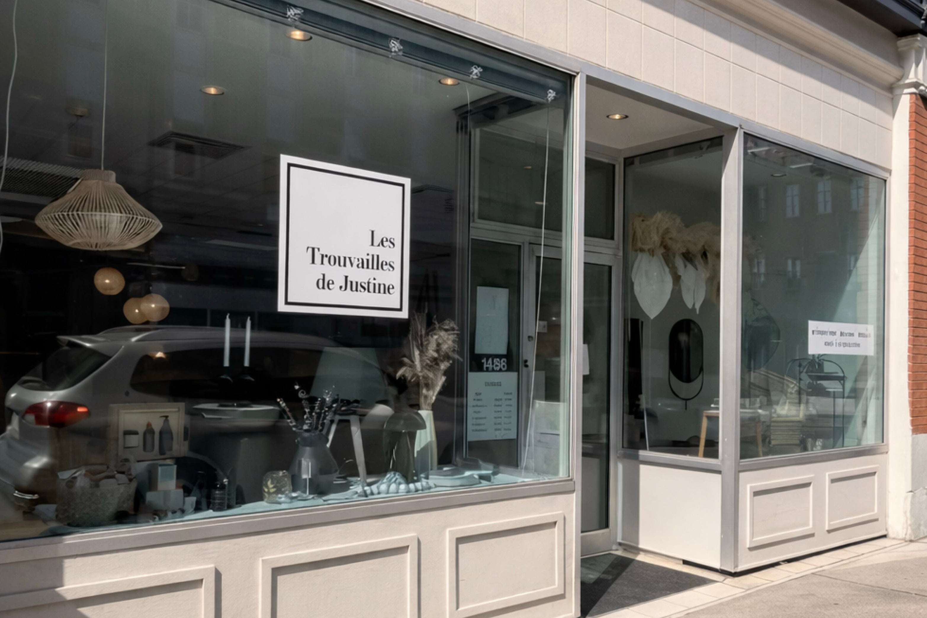 Façade de la boutique Les Trouvailles de Justine à Trois-Rivières en 2024