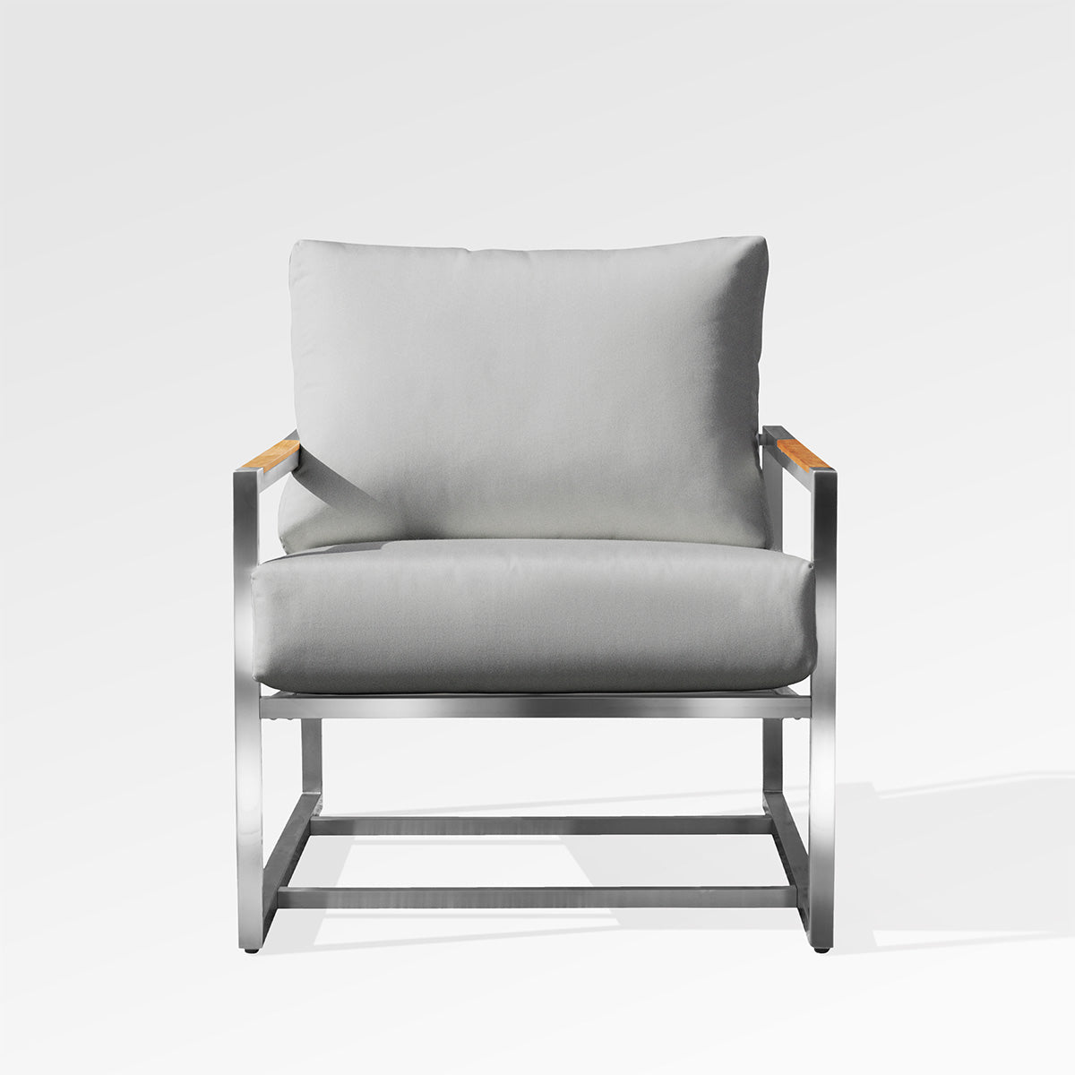 Fauteuil Acacia | Acier inoxydable et teck | Coussins Sunbrella® - Les Trouvailles de JustinechairsEncloverGris graniteOui
