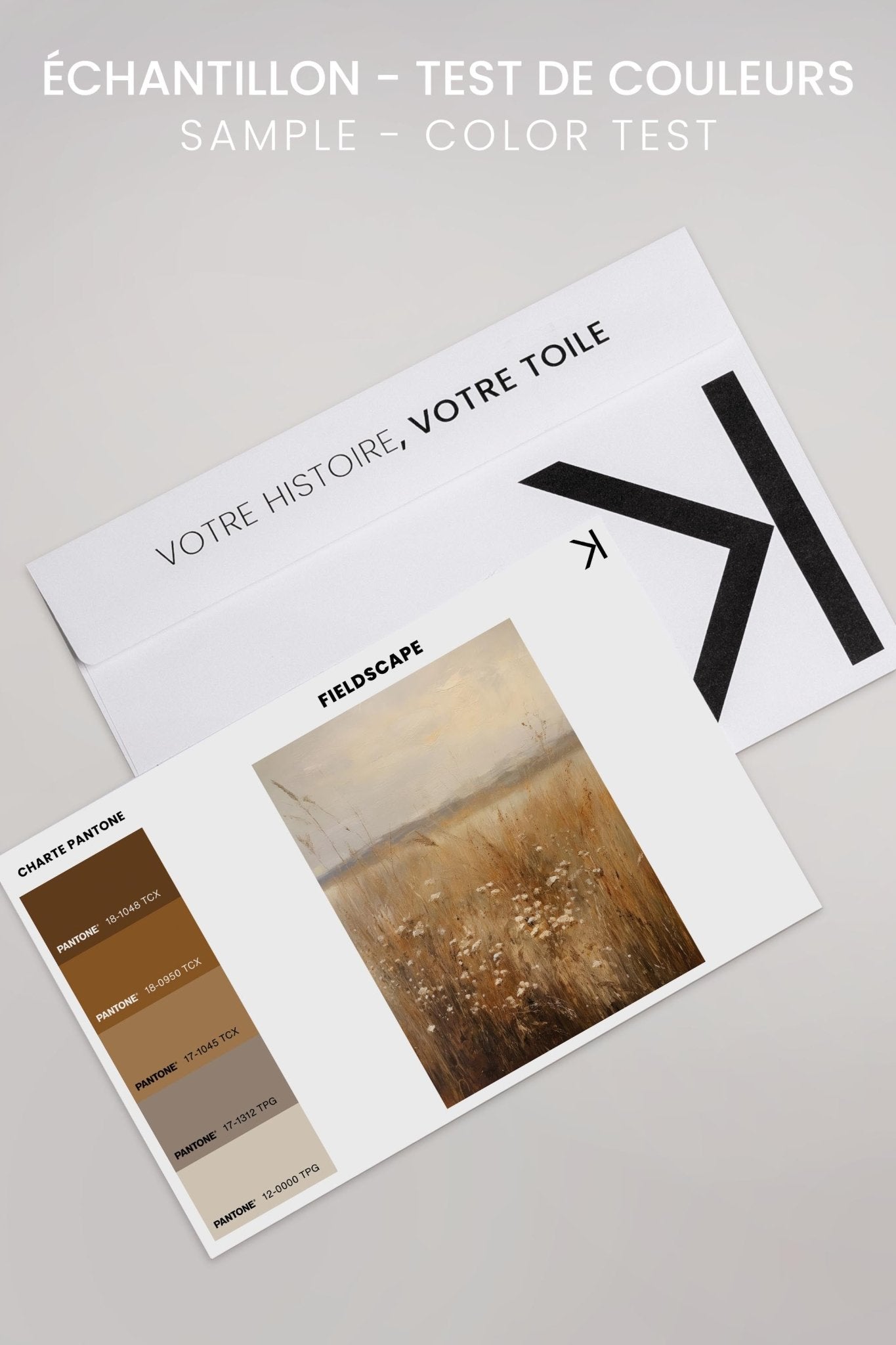 FIELDSCAPE, Oeuvre sur toile étiré - Les Trouvailles de JustineDernière chanceOleka CanvasÉchantillon - Test de couleursSans Cadre - Monté Galerie