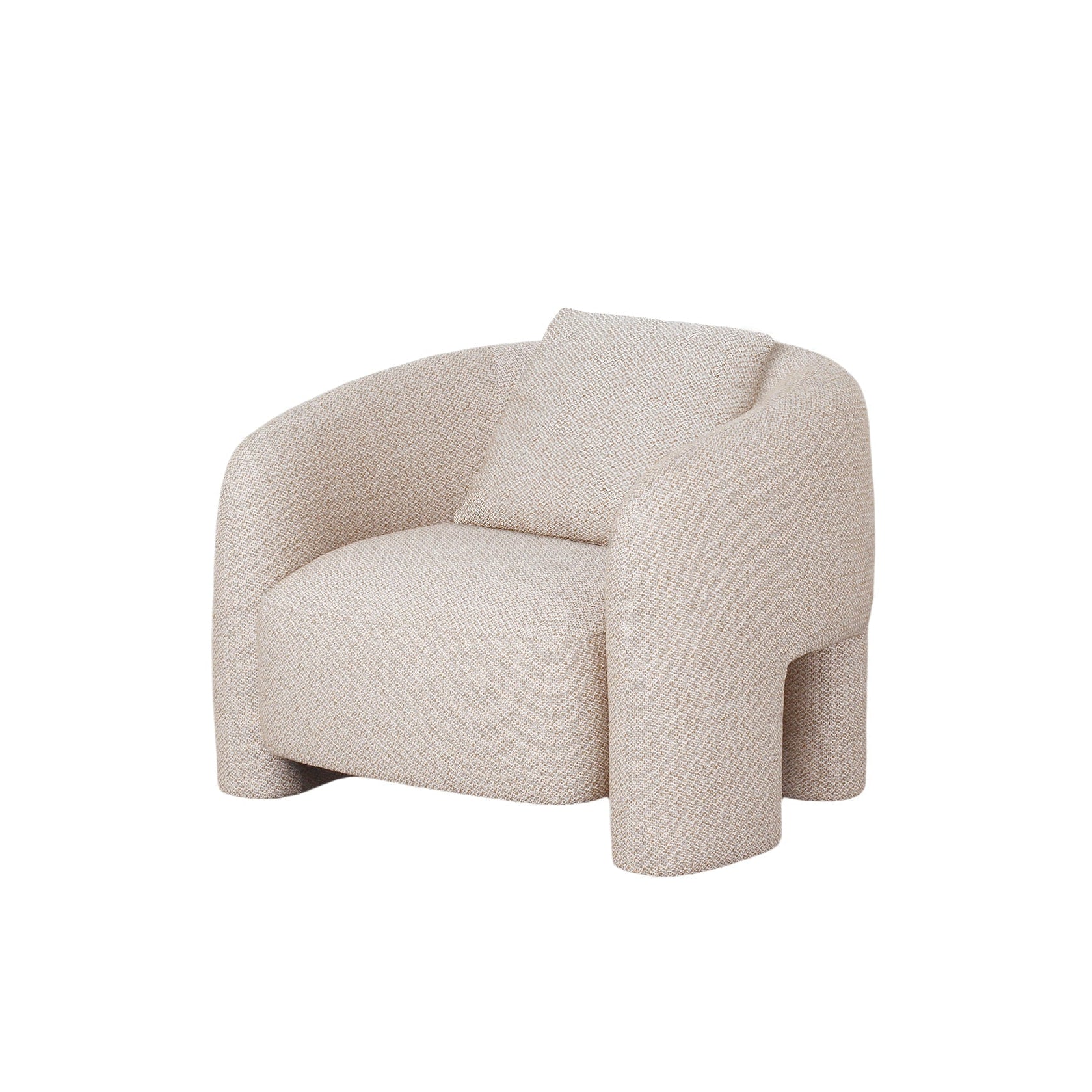 Fauteuil d’appoint Chloe en Tissu Tweed | Beige