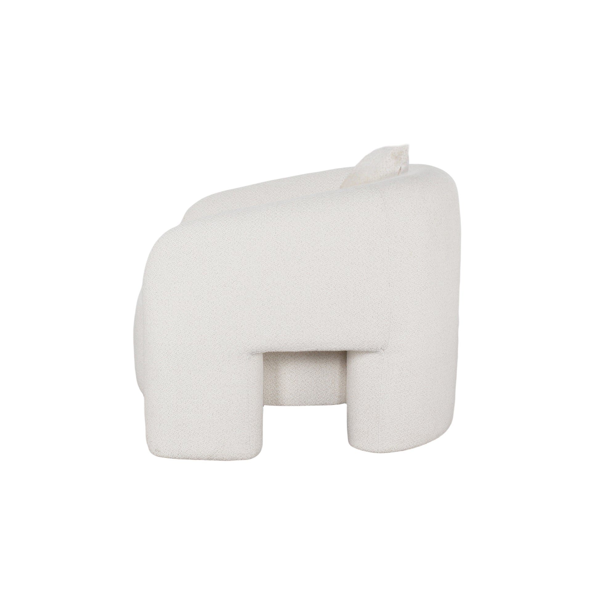 Fauteuil d’appoint Chloe en tweed | 103 × 75 × 95 cm | Crème