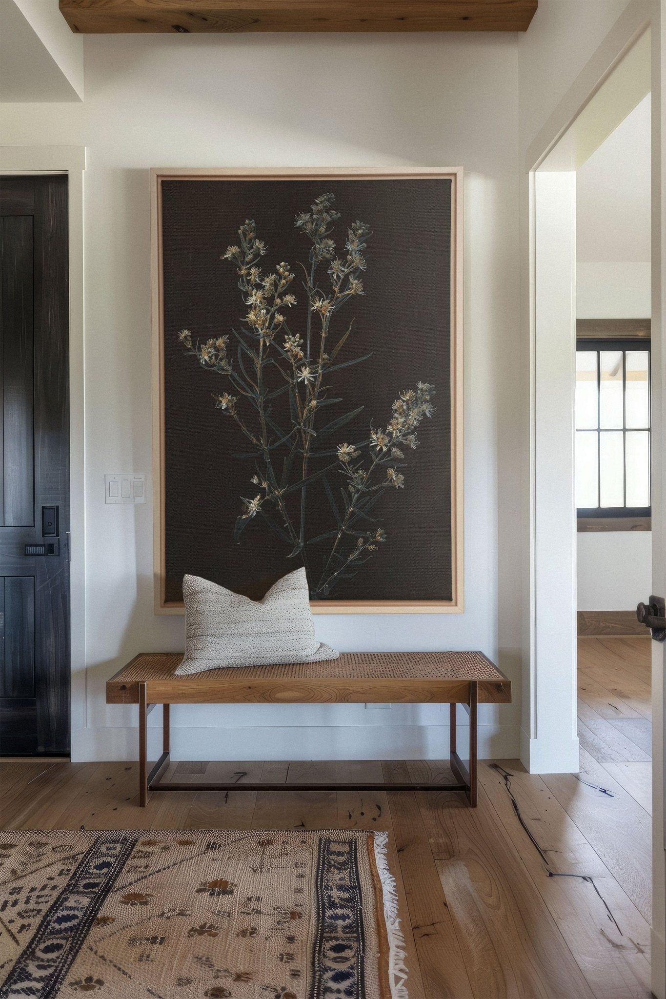 FLEUR D'ARGENT, Oeuvre sur toile étirée - Les Trouvailles de JustinecanvasOleka Canvas12x16Bois naturel
