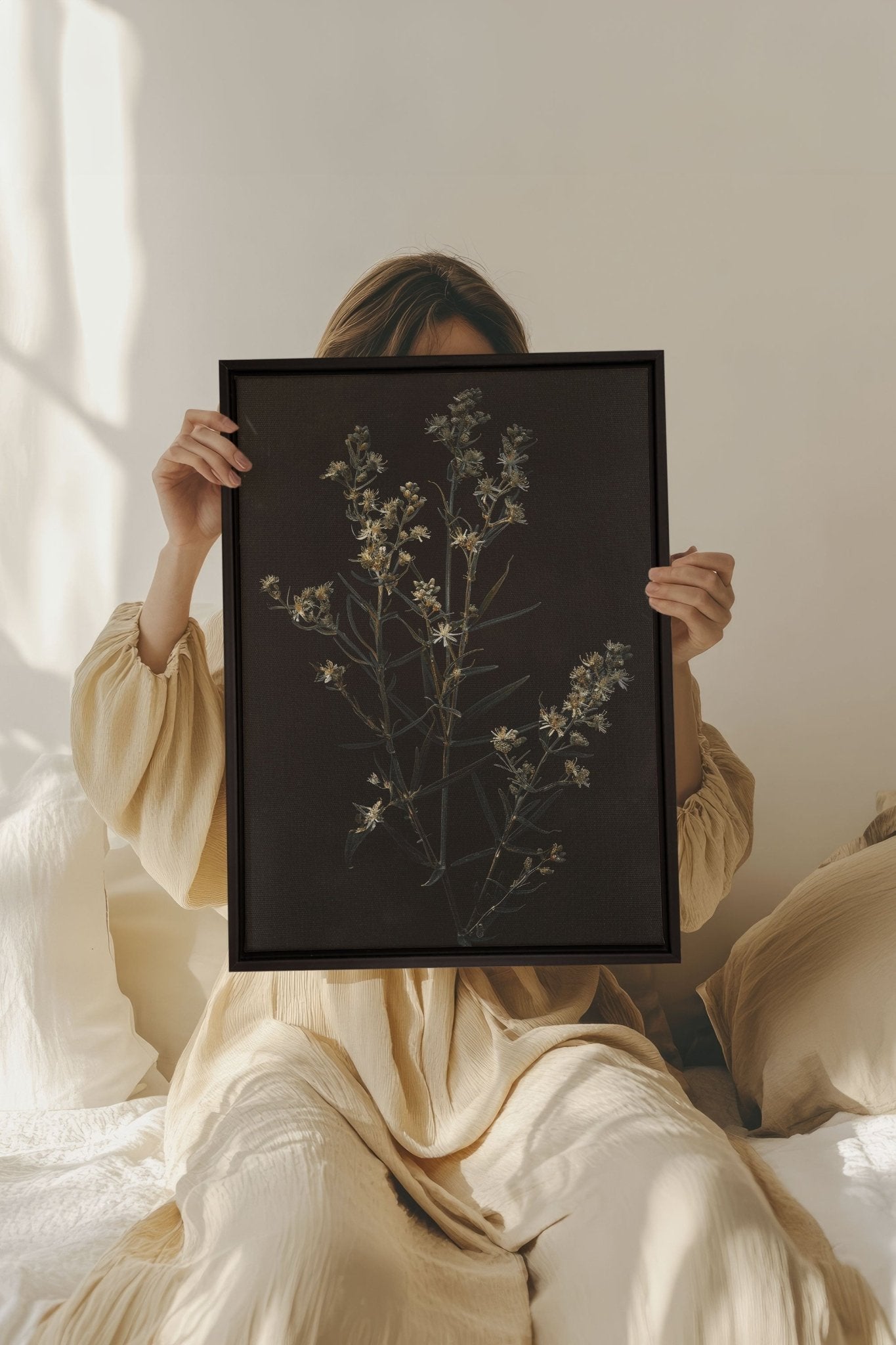 FLEUR D'ARGENT, Oeuvre sur toile étirée - Les Trouvailles de JustinecanvasOleka Canvas12x16Noir